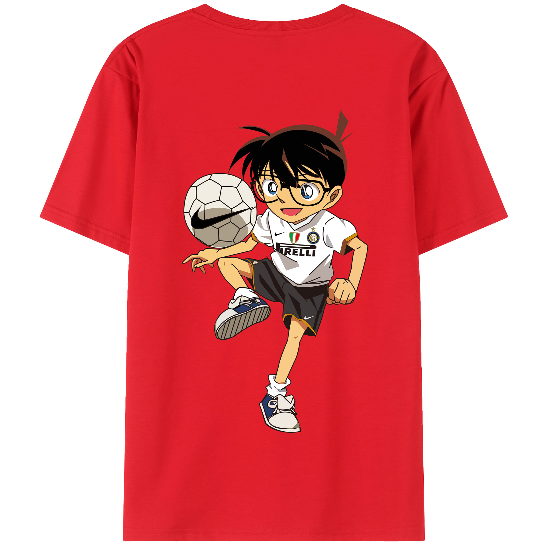 （画像用） 名探偵コナン 江戸川 コナン Detective Conan Conan Edogawa 綿100％半袖Tシャツ（背面プリント）
