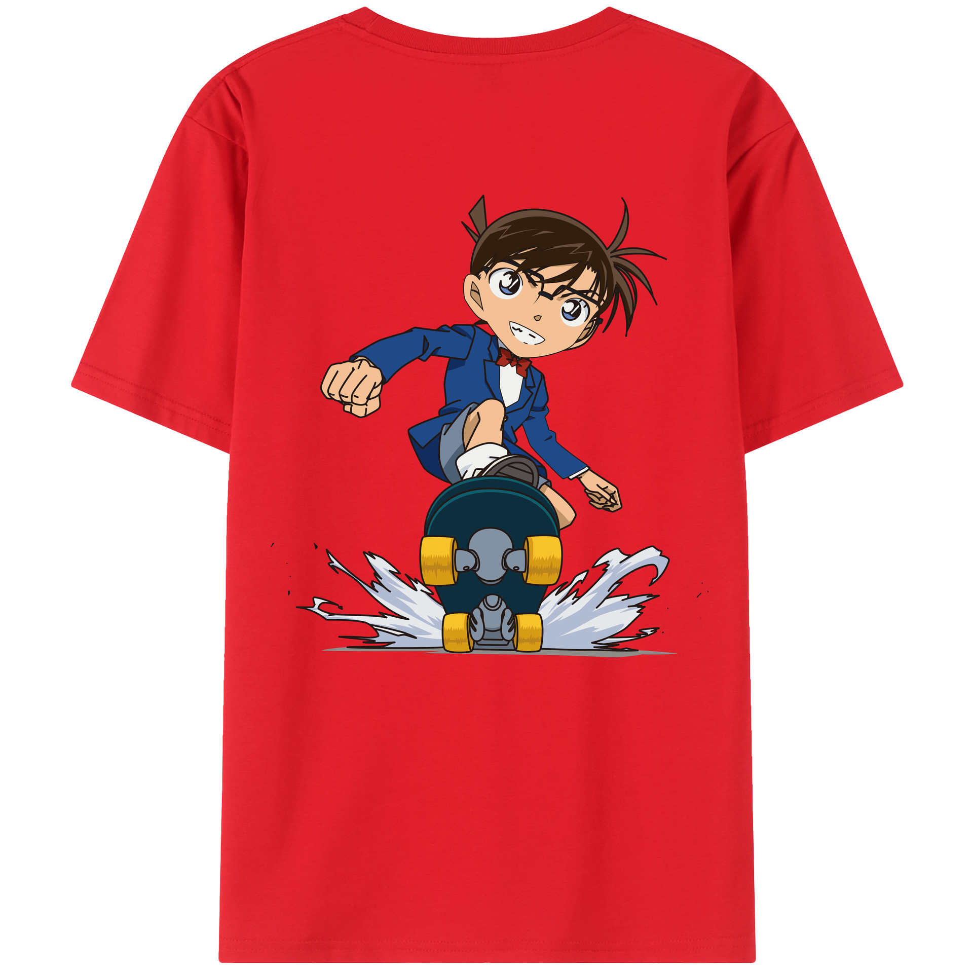 （画像用） 名探偵コナン 江戸川 コナン Detective Conan Conan Edogawa 綿100％半袖Tシャツ（背面プリント）
