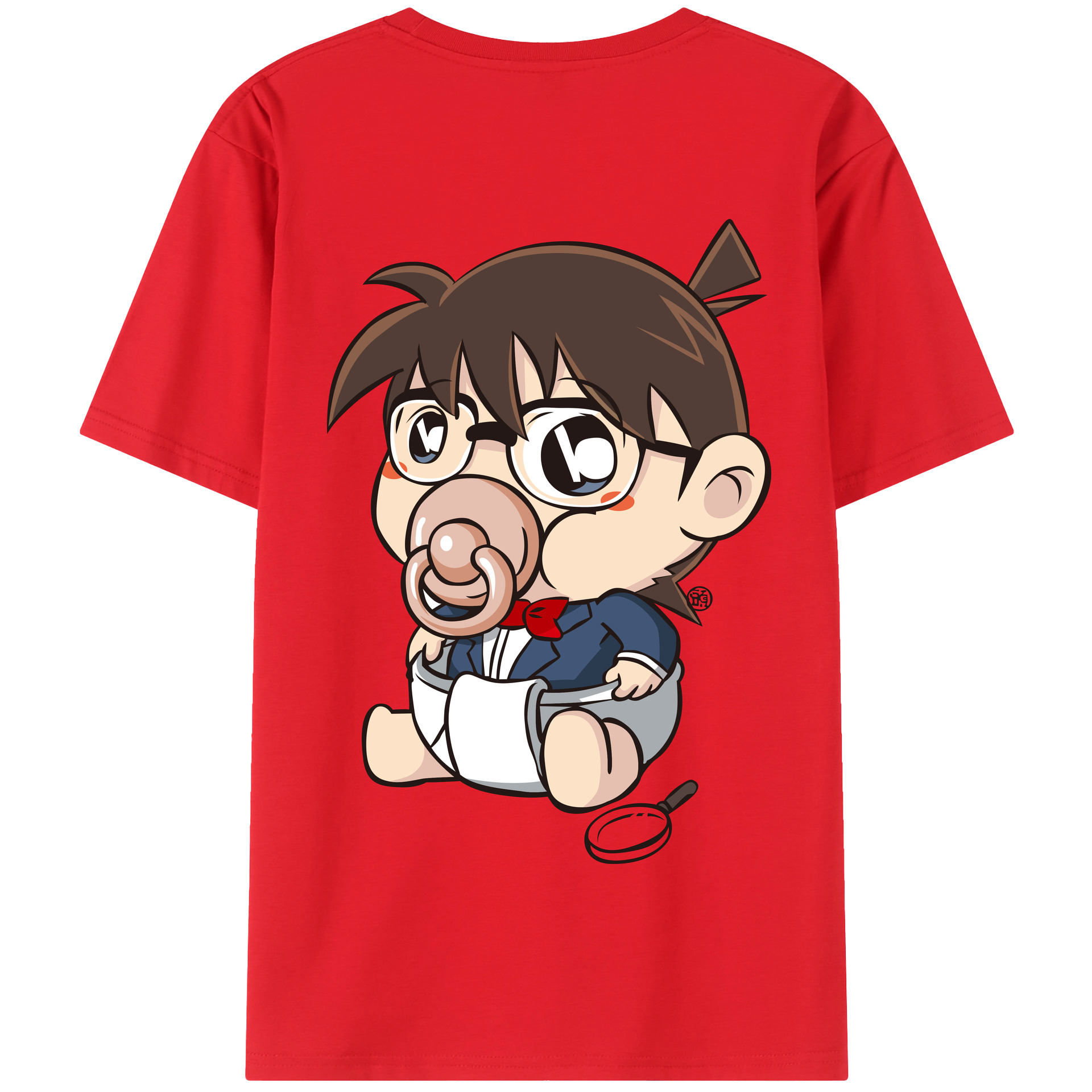 （画像用） 名探偵コナン 江戸川 コナン Detective Conan Conan Edogawa 綿100％半袖Tシャツ（背面プリント）