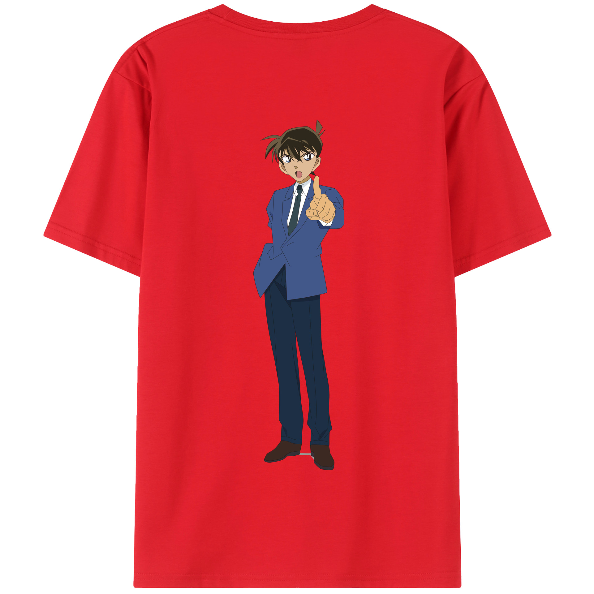 （画像用） 名探偵コナン 江戸川 コナン Detective Conan Conan Edogawa 綿100％半袖Tシャツ（背面プリント）
