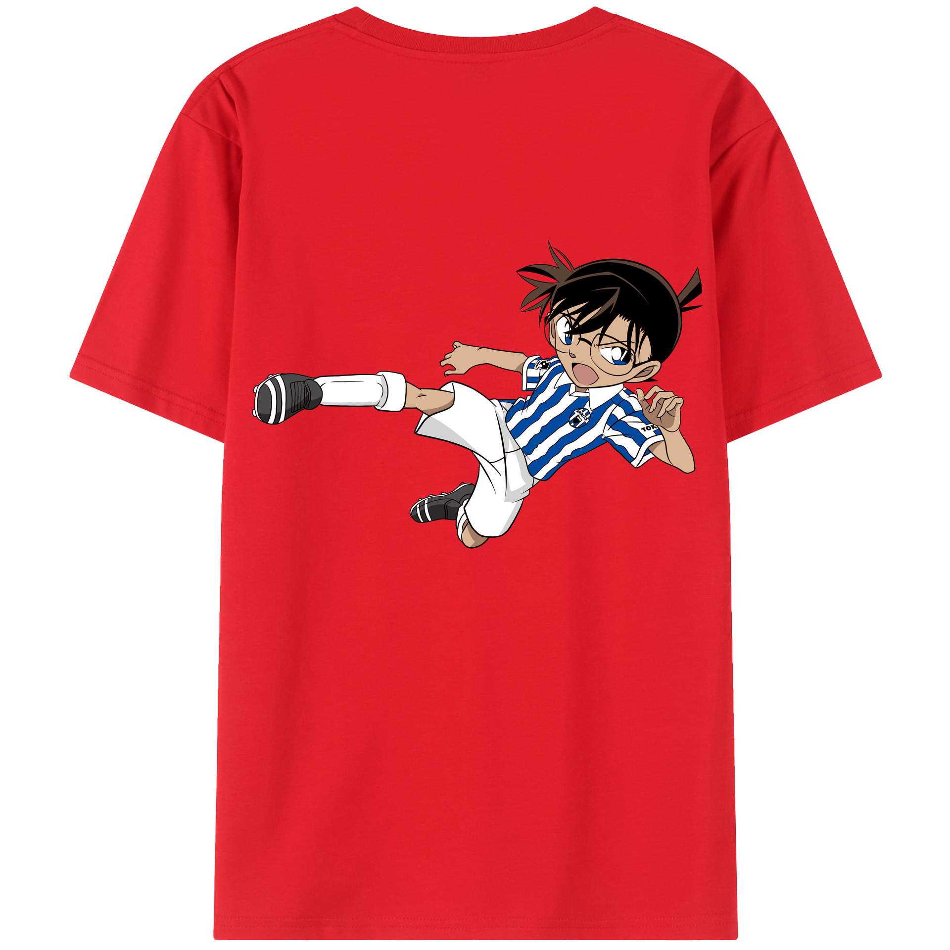 （画像用） 名探偵コナン 江戸川 コナン Detective Conan Conan Edogawa 綿100％半袖Tシャツ（背面プリント）