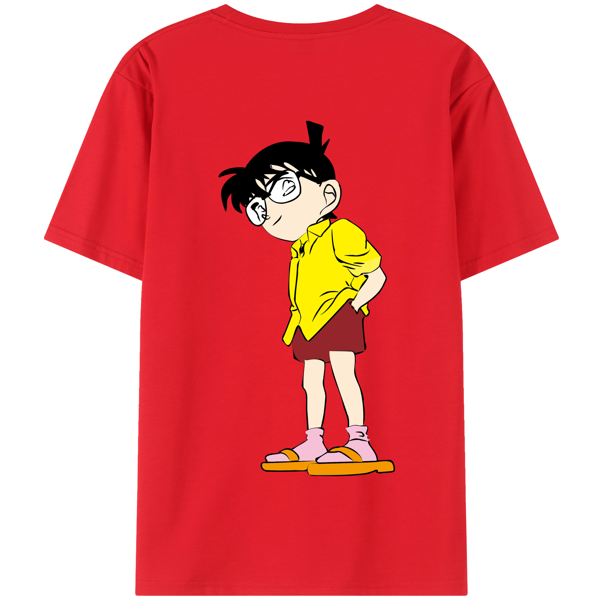 （画像用） 名探偵コナン 江戸川 コナン Detective Conan Conan Edogawa 綿100％半袖Tシャツ（背面プリント）