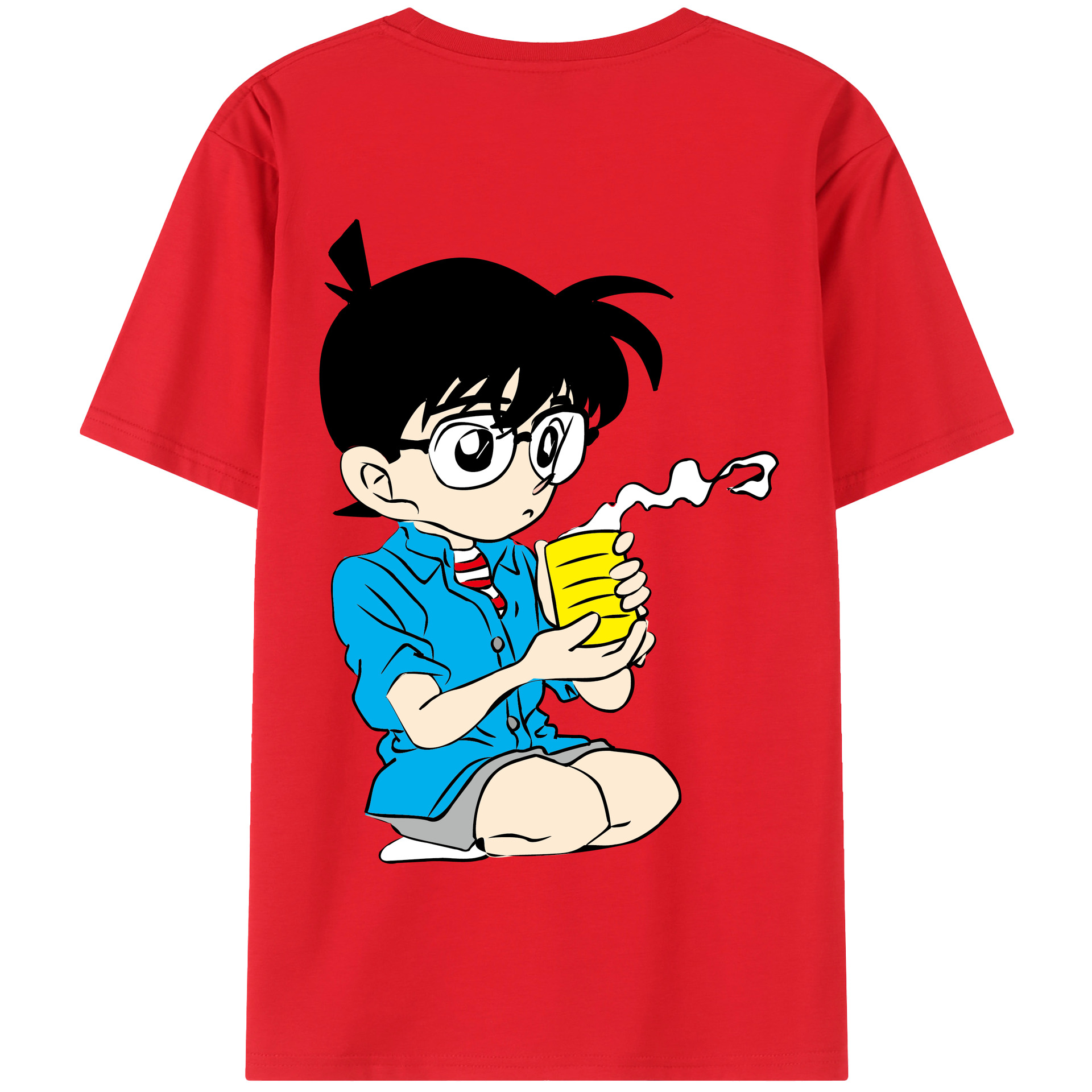 （画像用） 名探偵コナン 江戸川 コナン Detective Conan Conan Edogawa 綿100％半袖Tシャツ（背面プリント）