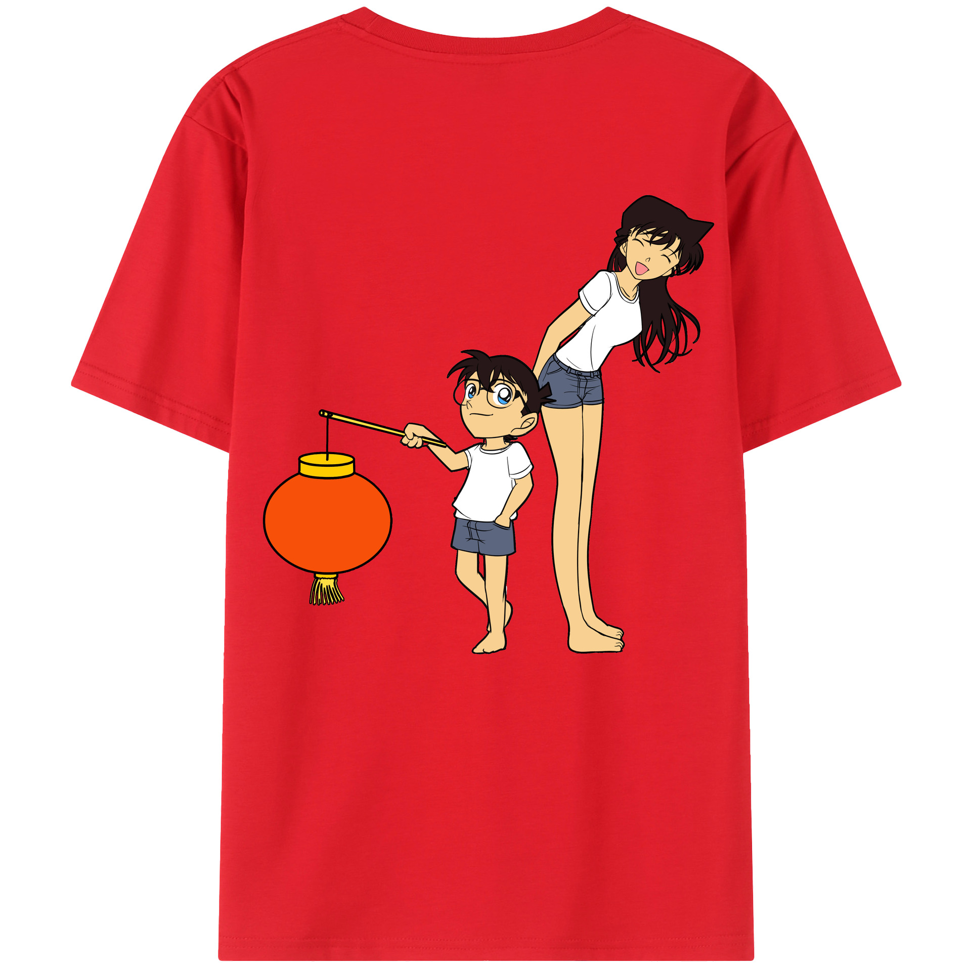 （画像用） 名探偵コナン 毛利 蘭 もうり らん、モーリ ラン Detective Conan Rachel Moore 綿100％半袖Tシャツ（背面プリント）