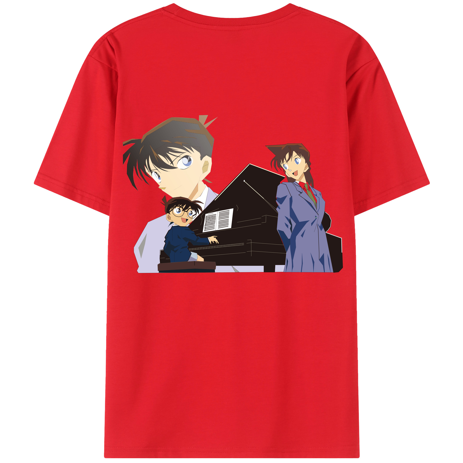 （画像用） 名探偵コナン 毛利 蘭 もうり らん、モーリ ラン Detective Conan Rachel Moore 綿100％半袖Tシャツ（背面プリント）