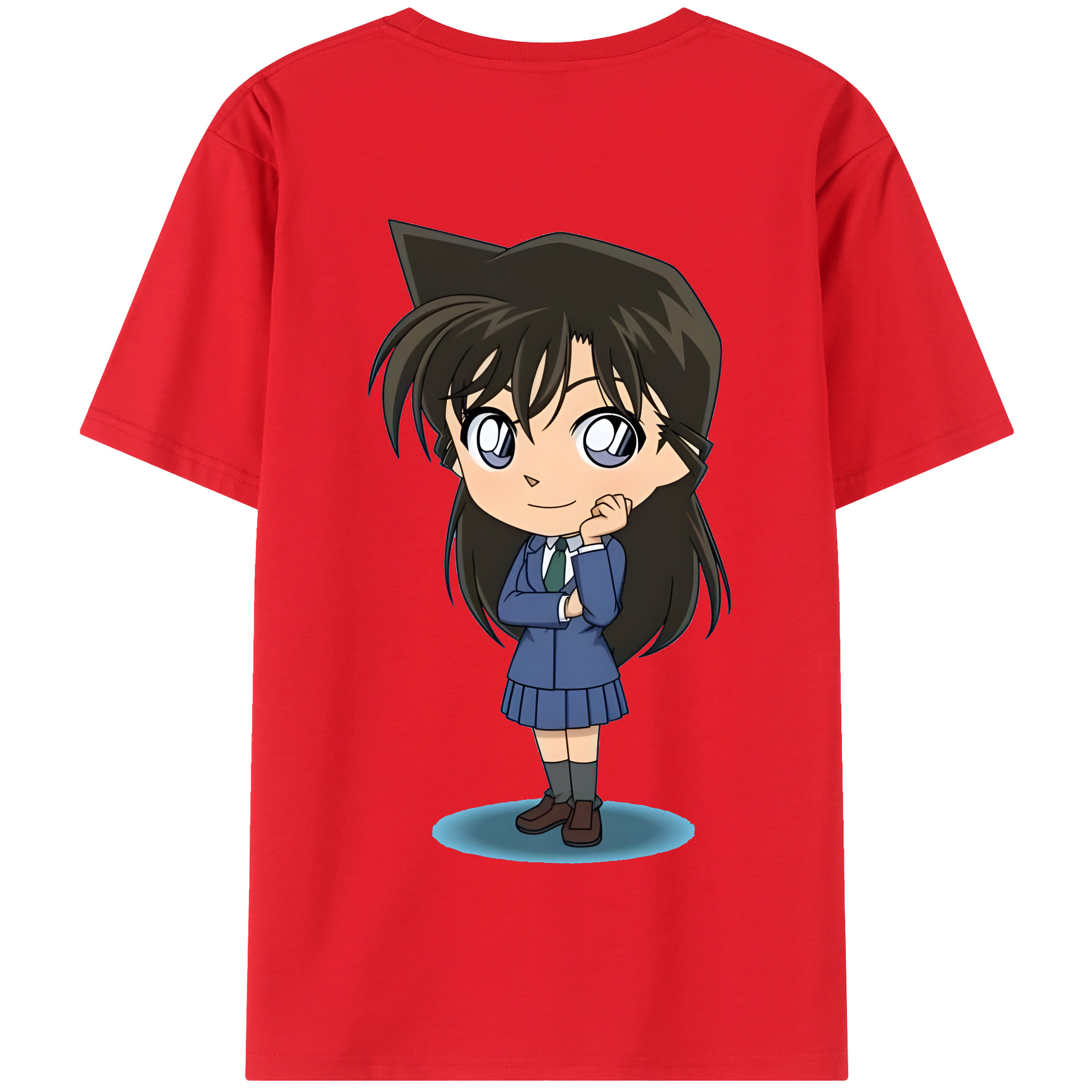 （画像用） 名探偵コナン 毛利 蘭 もうり らん、モーリ ラン Detective Conan Rachel Moore 綿100％半袖Tシャツ（背面プリント）