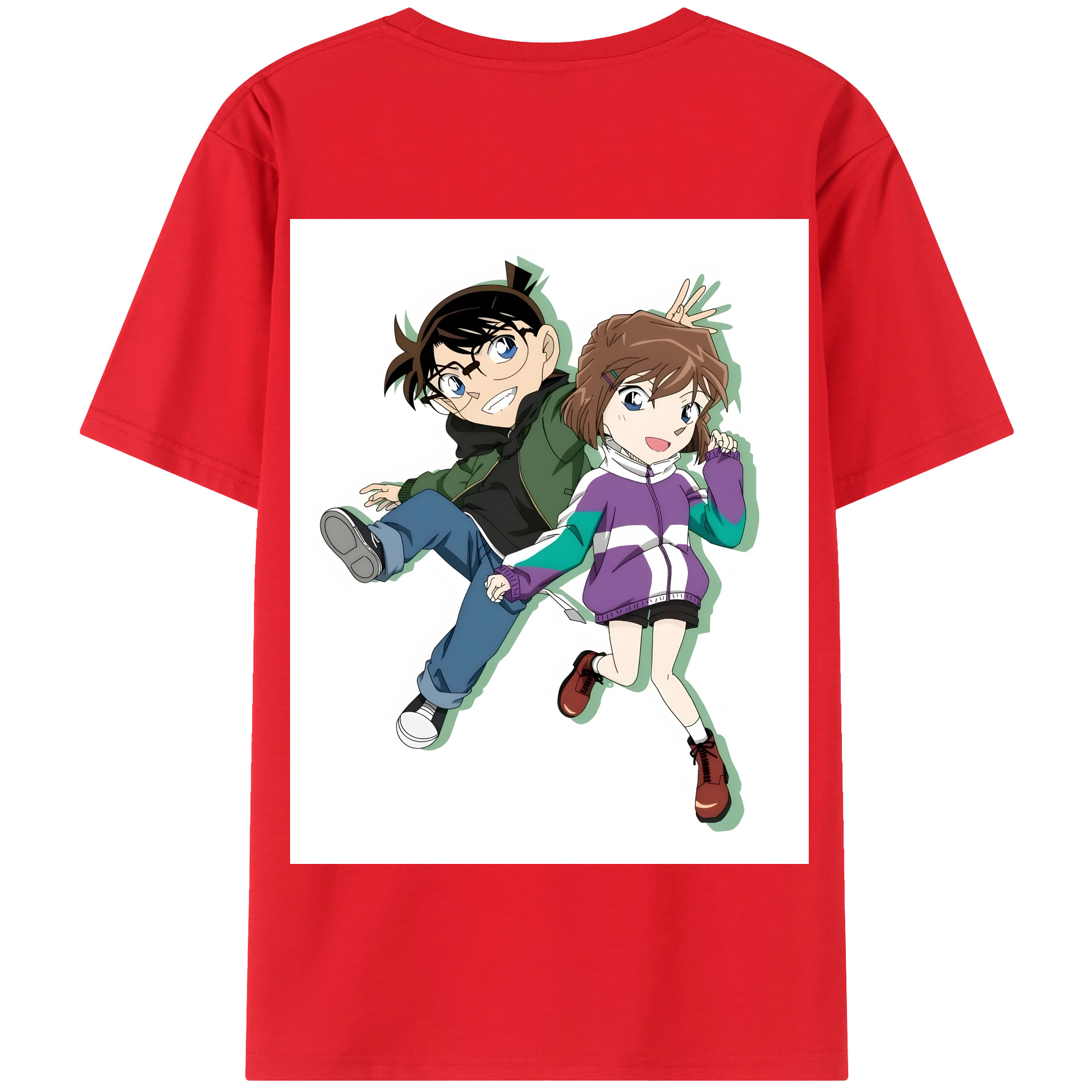 （画像用） 名探偵コナン 灰原 哀 はいばら あい Detective Conan Anita Hailey、Vi Graythorn Haibara Ai 綿100％半袖Tシャツ（背面プリント）
