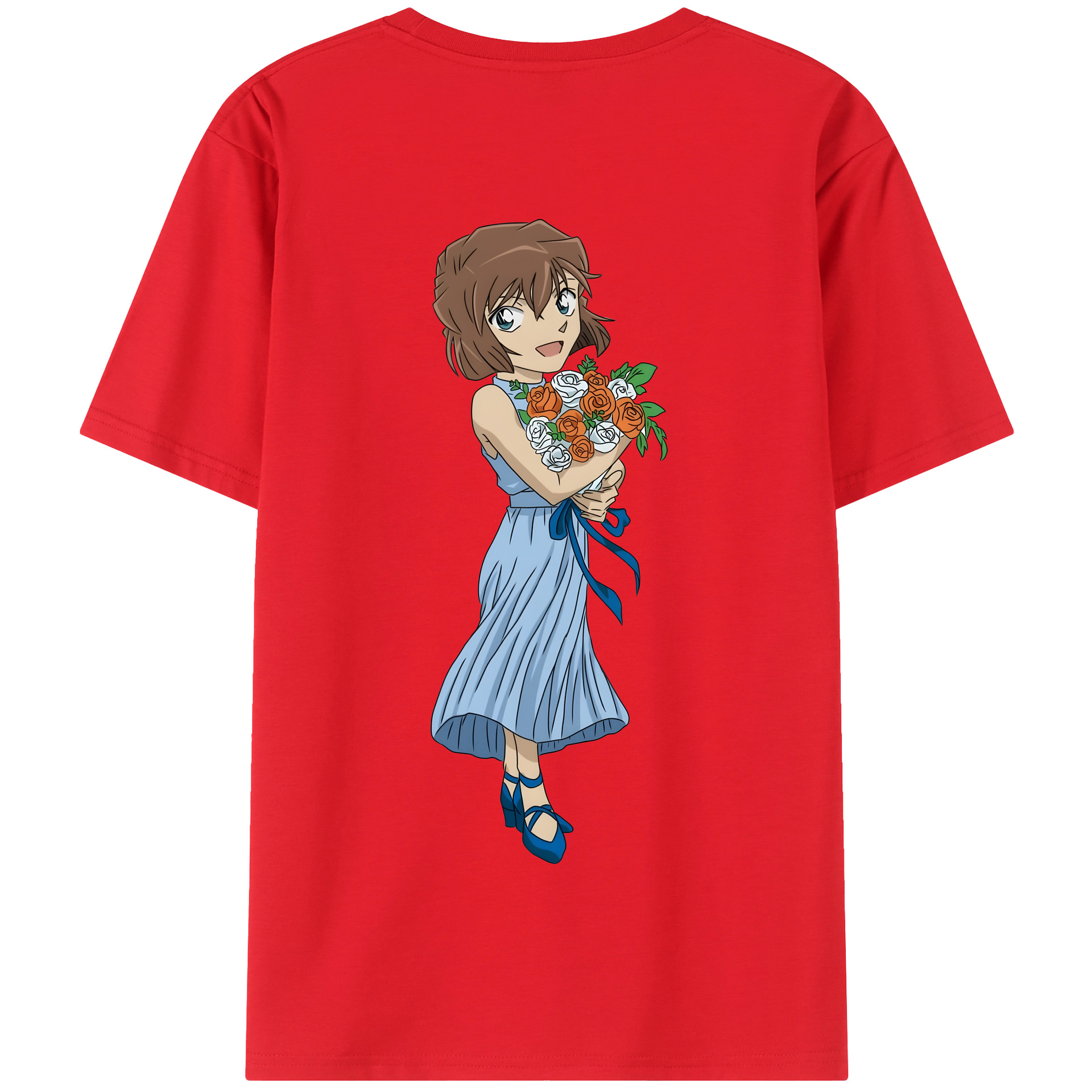 （画像用） 名探偵コナン 灰原 哀 はいばら あい Detective Conan Anita Hailey、Vi Graythorn Haibara Ai 綿100％半袖Tシャツ（背面プリント）