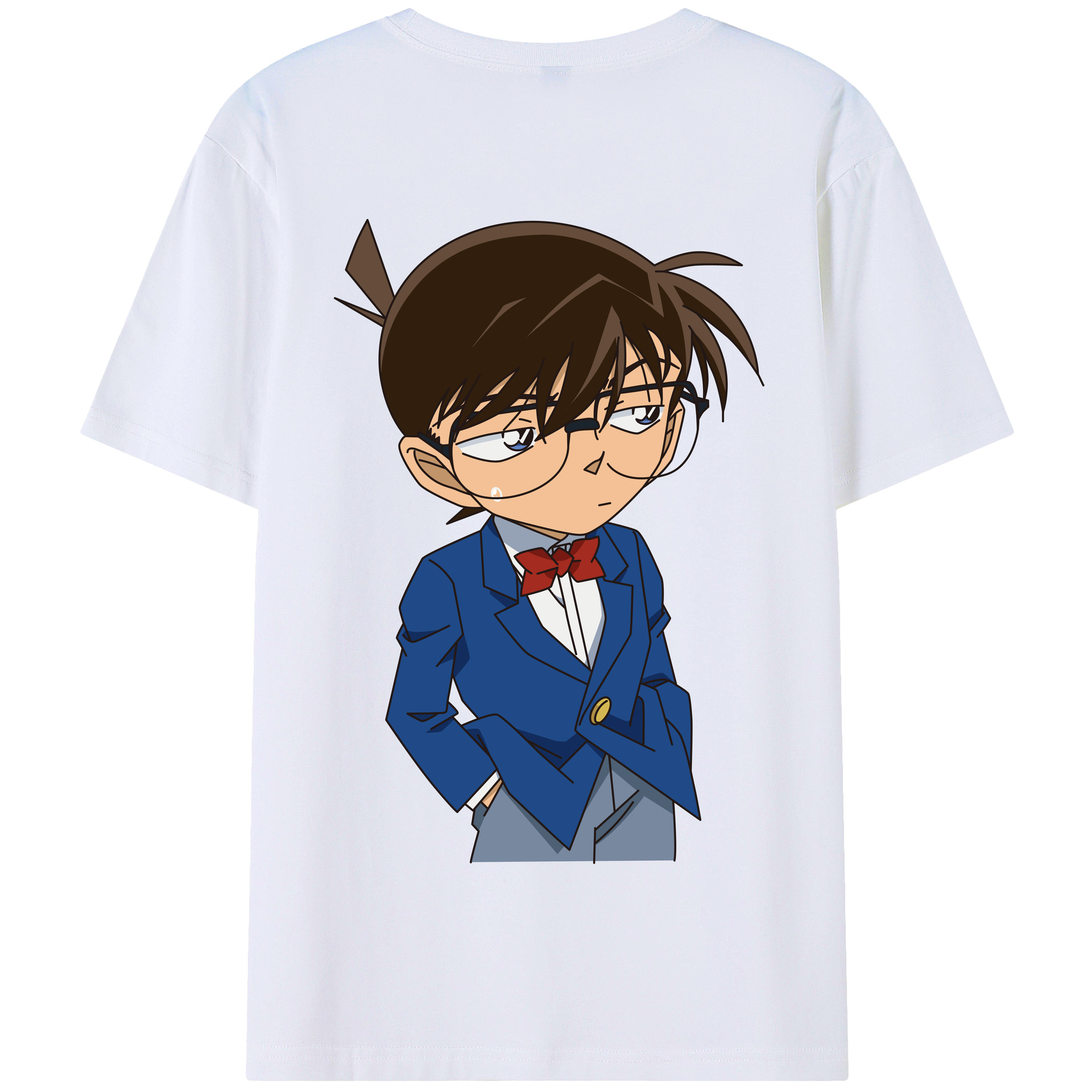 （画像用） 名探偵コナン 江戸川 コナン Detective Conan Conan Edogawa 綿100％半袖Tシャツ（背面プリント）