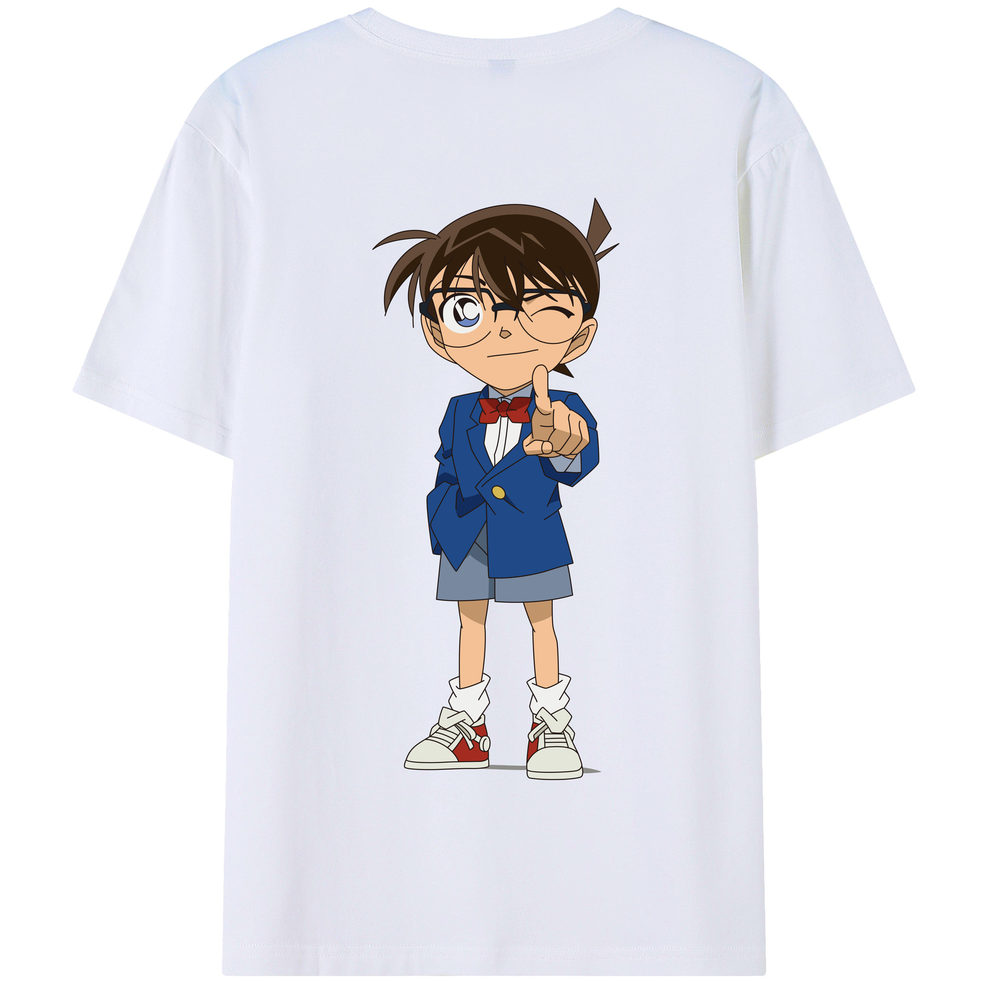 （画像用） 名探偵コナン 江戸川 コナン Detective Conan Conan Edogawa 綿100％半袖Tシャツ（背面プリント）