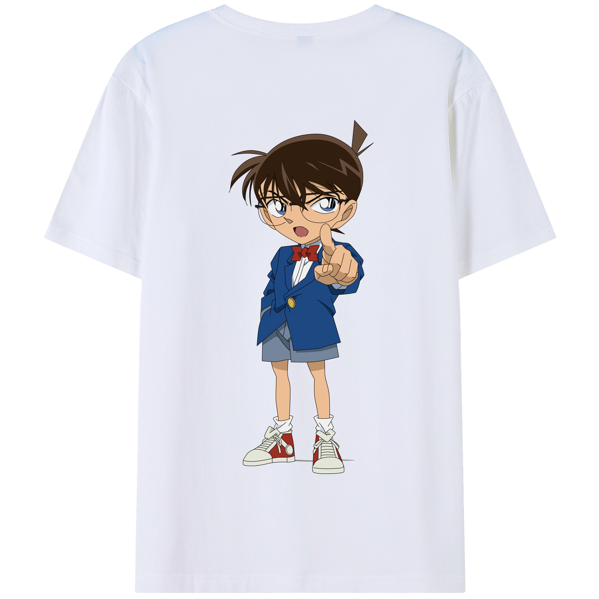 （画像用） 名探偵コナン 江戸川 コナン Detective Conan Conan Edogawa 綿100％半袖Tシャツ（背面プリント）