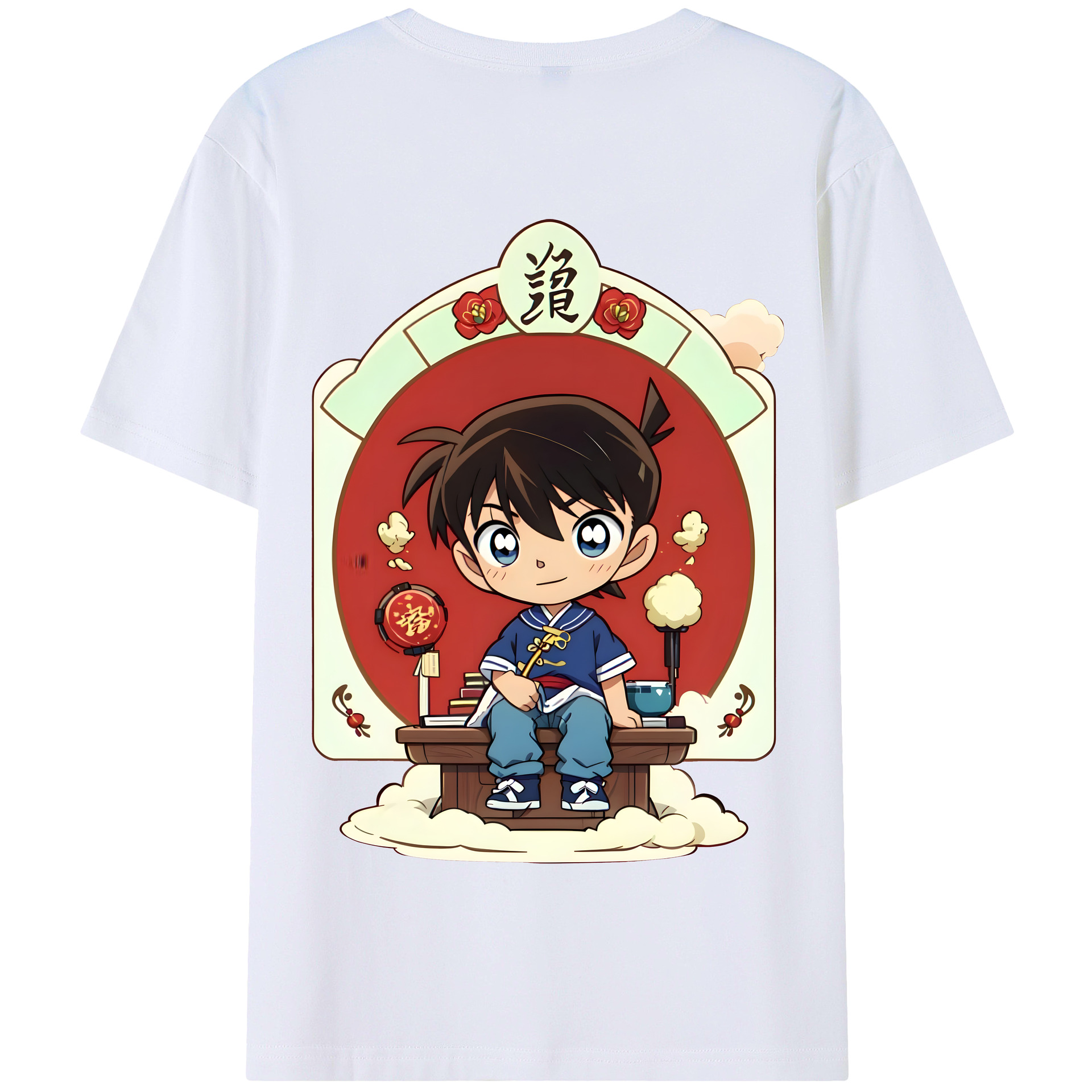 （画像用） 名探偵コナン 江戸川 コナン Detective Conan Conan Edogawa 綿100％半袖Tシャツ（背面プリント）