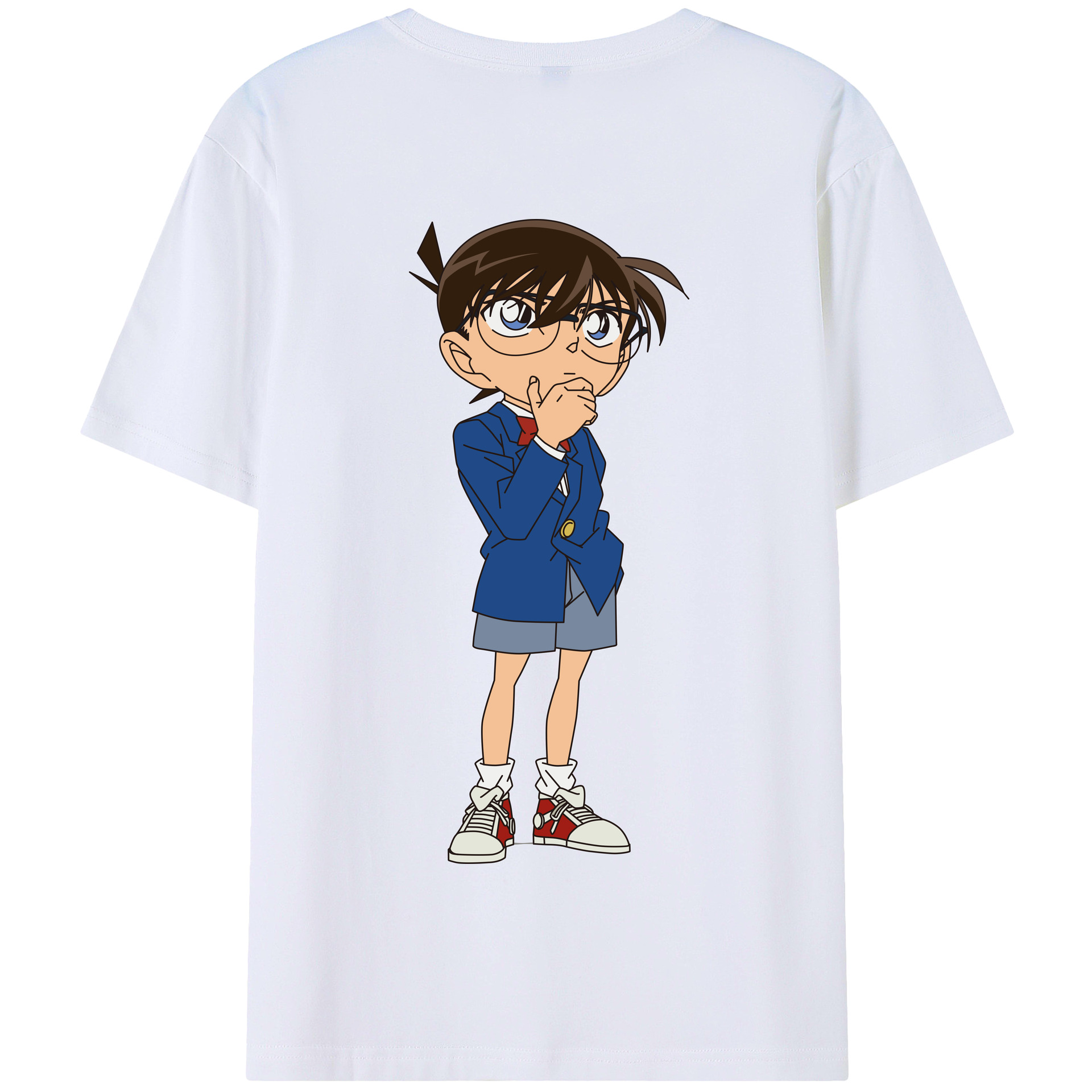 （画像用） 名探偵コナン 江戸川 コナン Detective Conan Conan Edogawa 綿100％半袖Tシャツ（背面プリント）