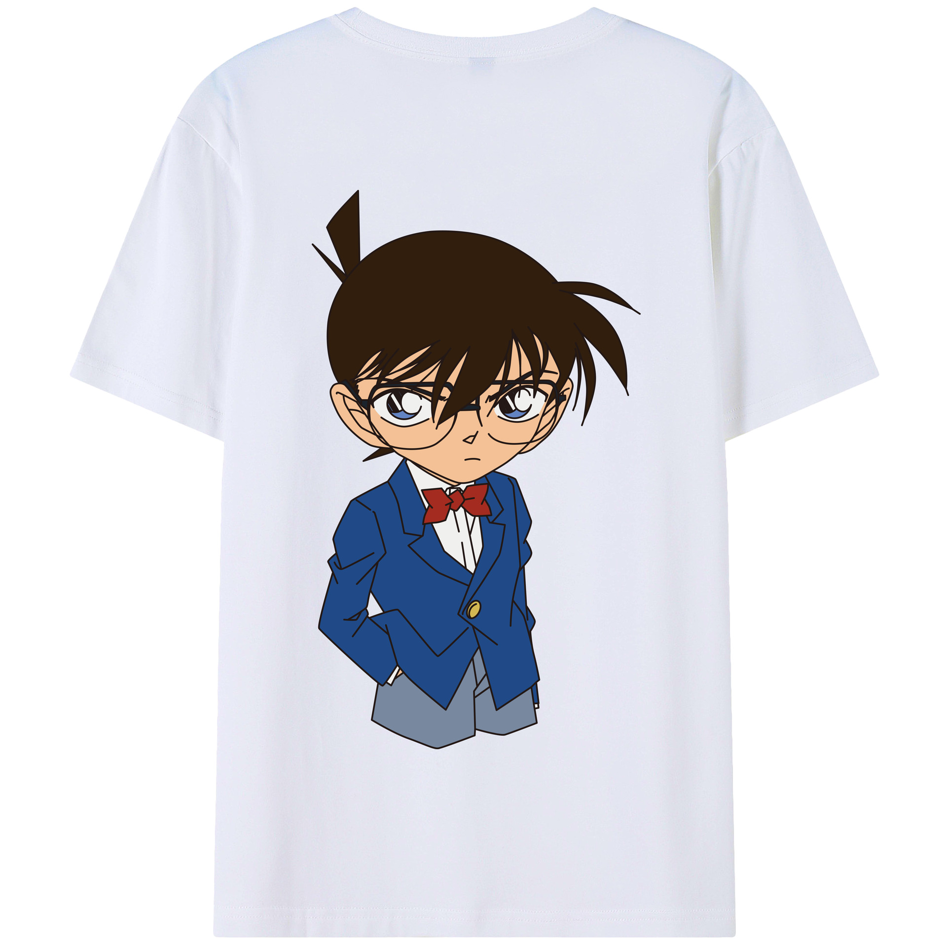 （画像用） 名探偵コナン 江戸川 コナン Detective Conan Conan Edogawa 綿100％半袖Tシャツ（背面プリント）