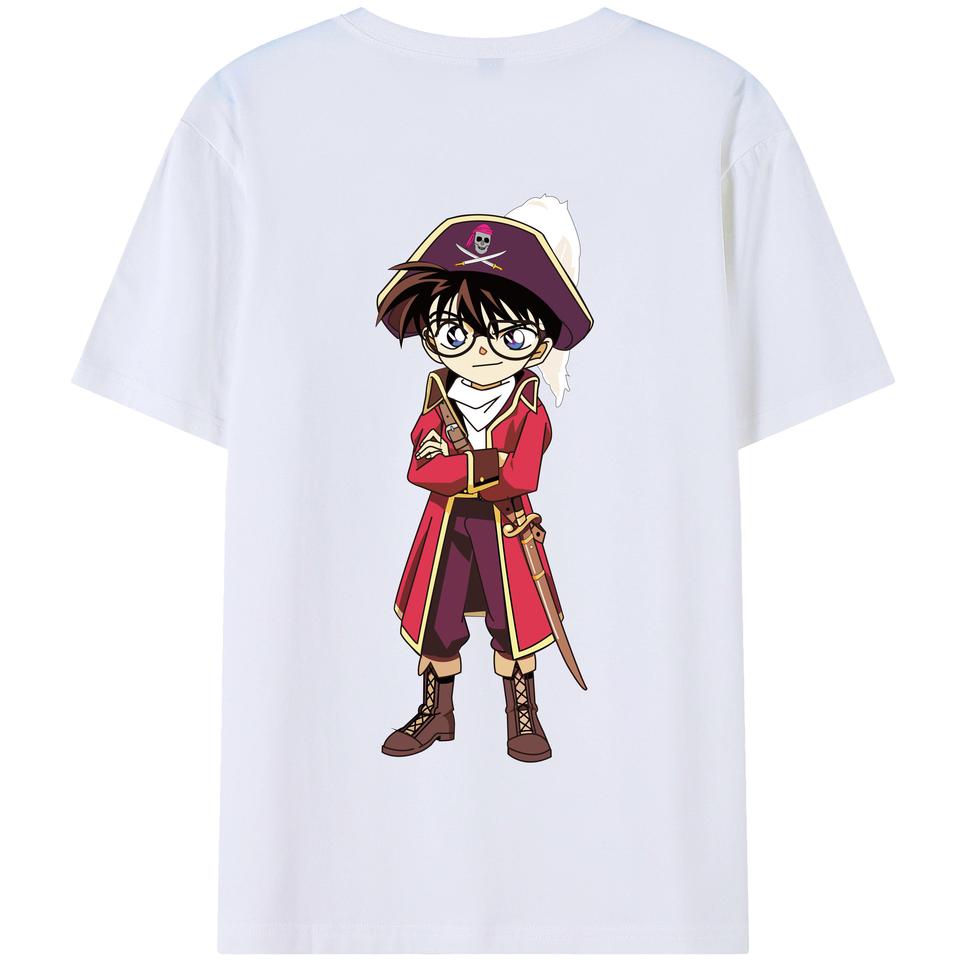 （画像用） 名探偵コナン 江戸川 コナン Detective Conan Conan Edogawa 綿100％半袖Tシャツ（背面プリント）