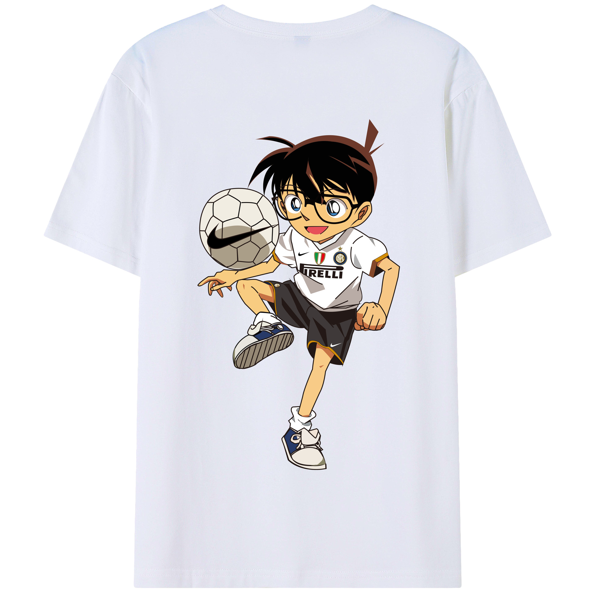 （画像用） 名探偵コナン 江戸川 コナン Detective Conan Conan Edogawa 綿100％半袖Tシャツ（背面プリント）