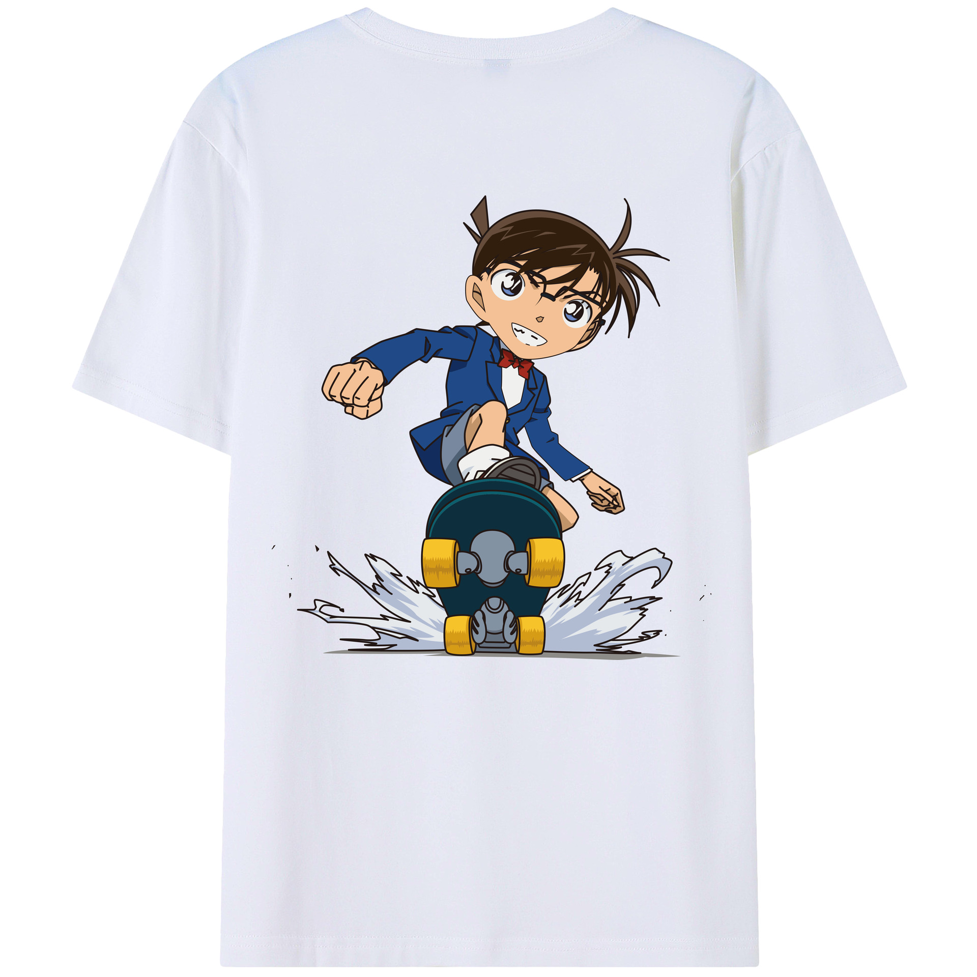 （画像用） 名探偵コナン 江戸川 コナン Detective Conan Conan Edogawa 綿100％半袖Tシャツ（背面プリント）
