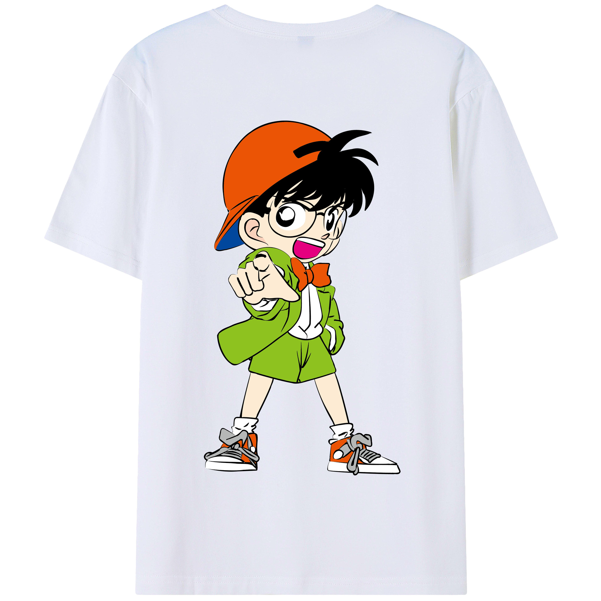 （画像用） 名探偵コナン 江戸川 コナン Detective Conan Conan Edogawa 綿100％半袖Tシャツ（背面プリント）