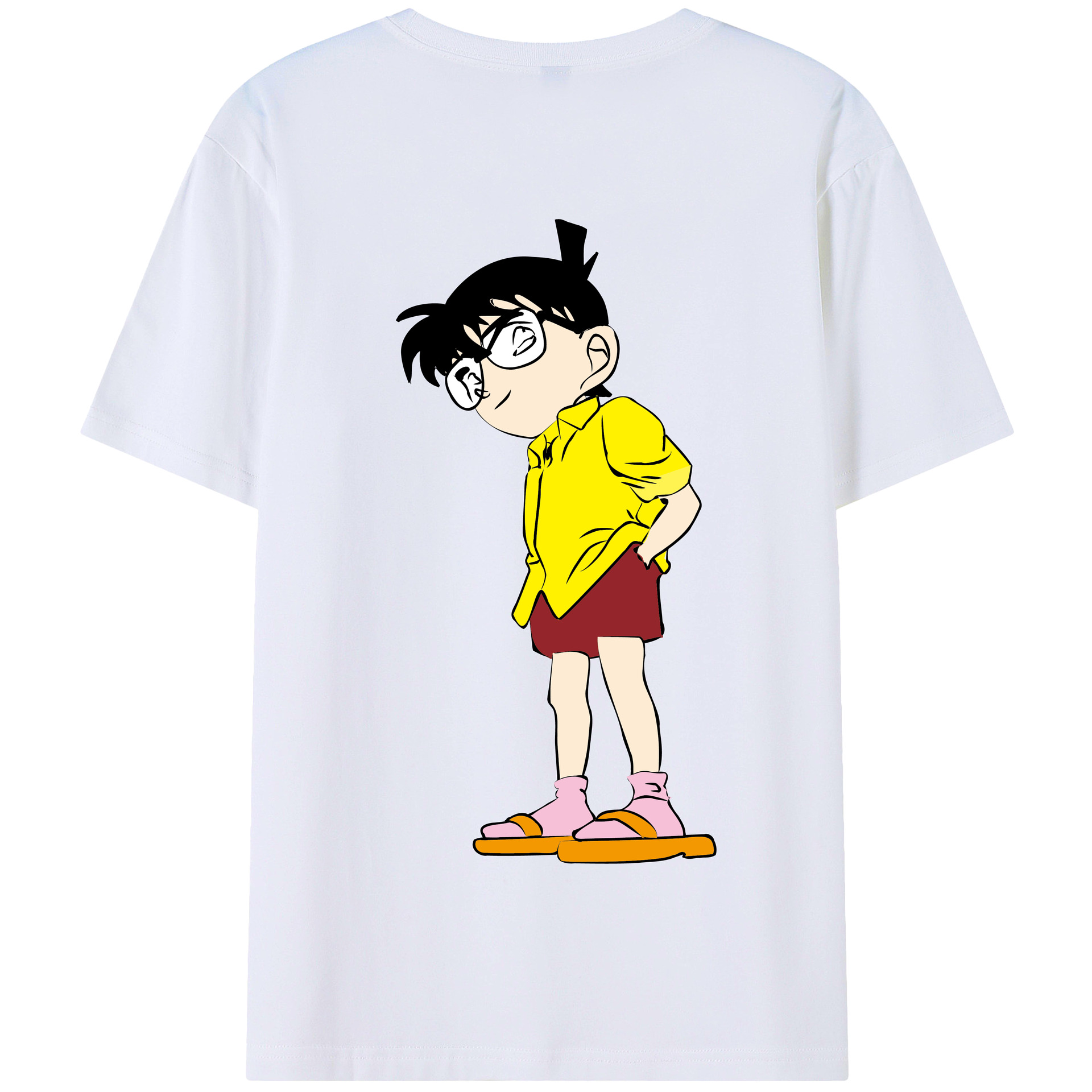 （画像用） 名探偵コナン 江戸川 コナン Detective Conan Conan Edogawa 綿100％半袖Tシャツ（背面プリント）