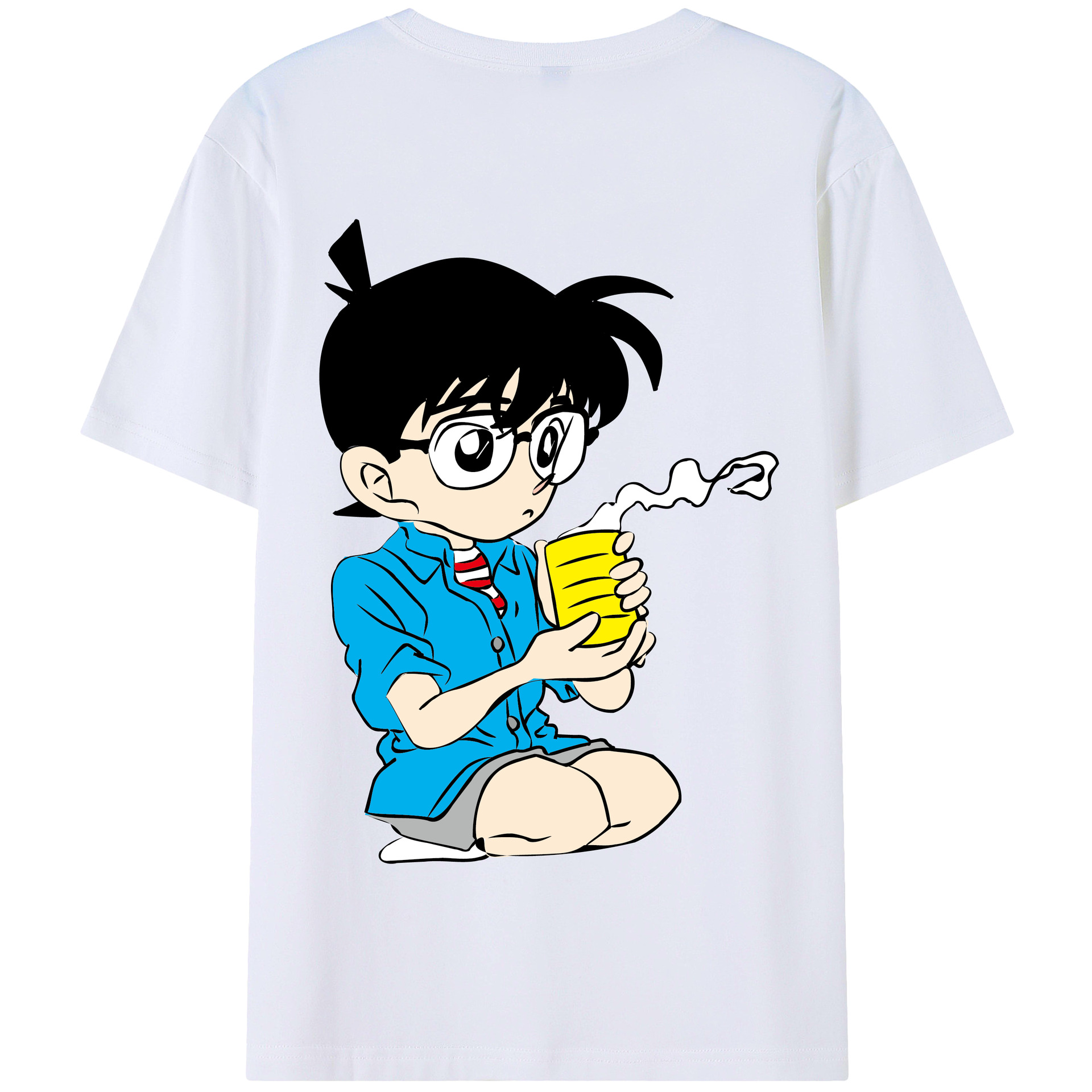 （画像用） 名探偵コナン 江戸川 コナン Detective Conan Conan Edogawa 綿100％半袖Tシャツ（背面プリント）