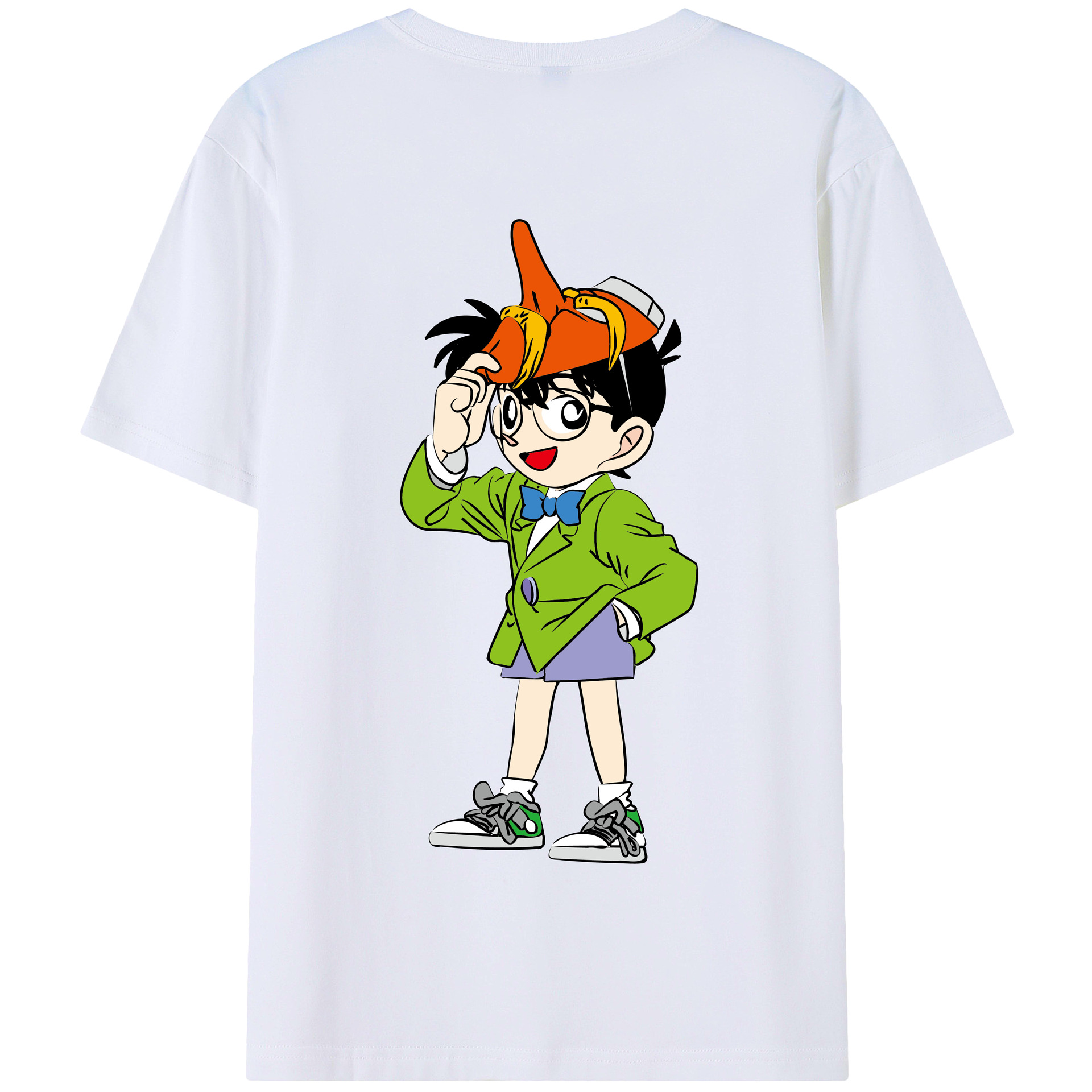 （画像用） 名探偵コナン 江戸川 コナン Detective Conan Conan Edogawa 綿100％半袖Tシャツ（背面プリント）