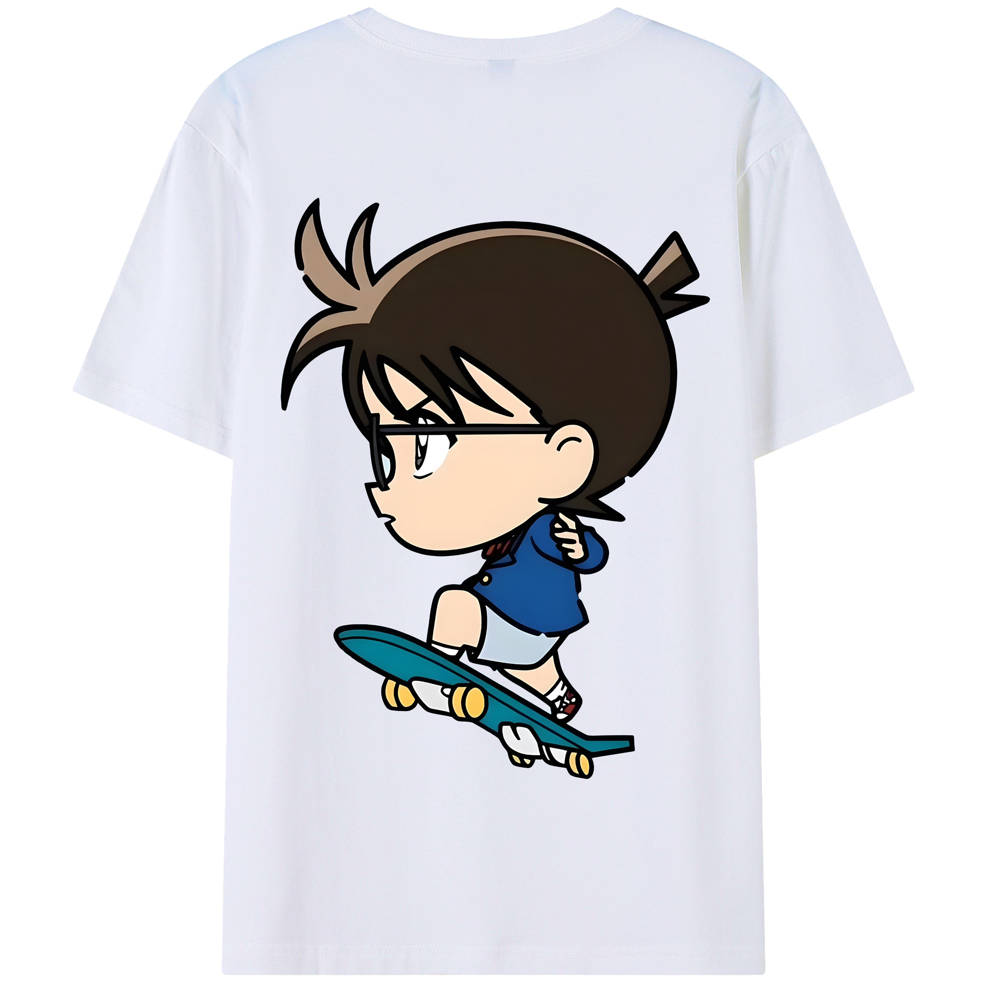 （画像用） 名探偵コナン 江戸川 コナン Detective Conan Conan Edogawa 綿100％半袖Tシャツ（背面プリント）