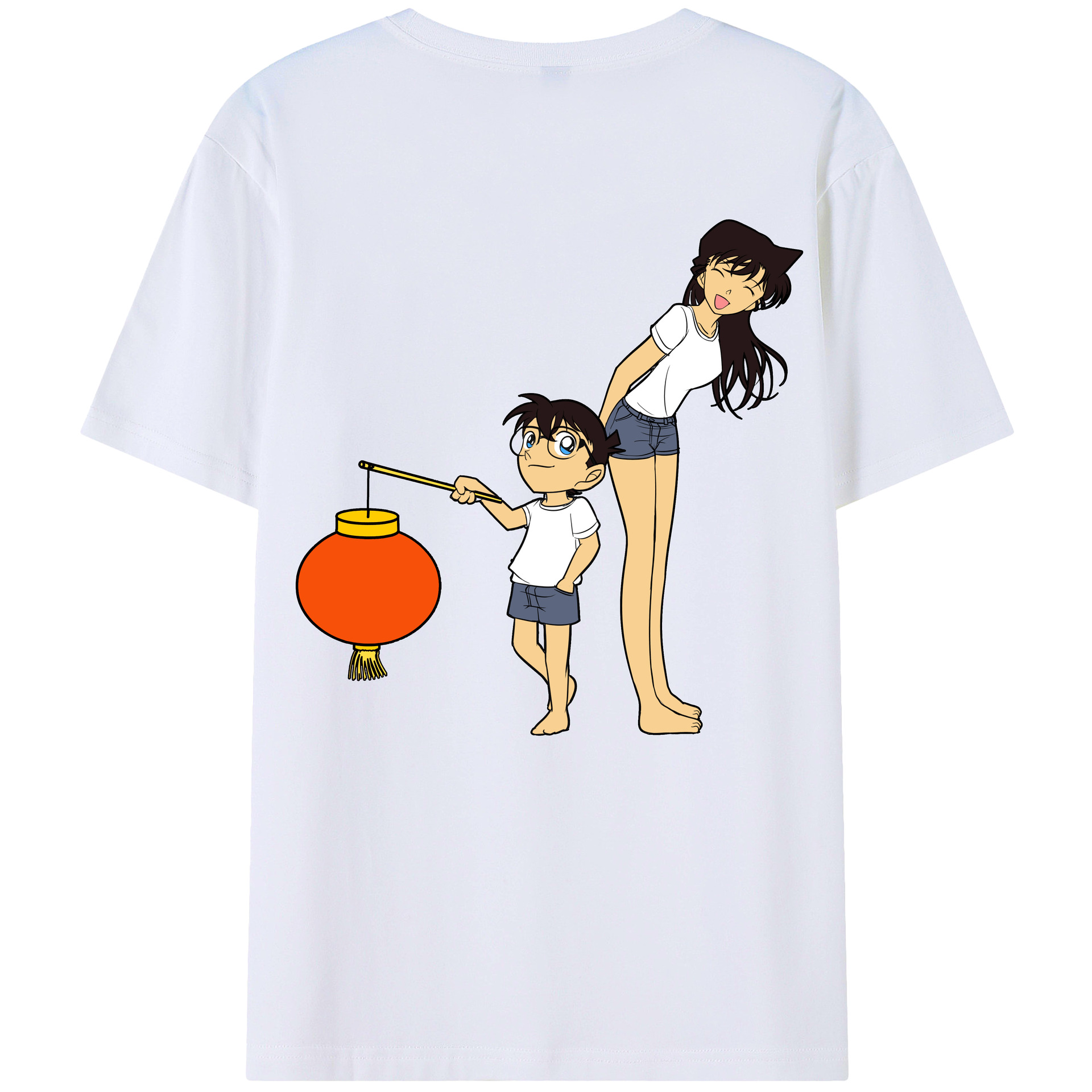 （画像用） 名探偵コナン 毛利 蘭 もうり らん、モーリ ラン Detective Conan Rachel Moore 綿100％半袖Tシャツ（背面プリント）