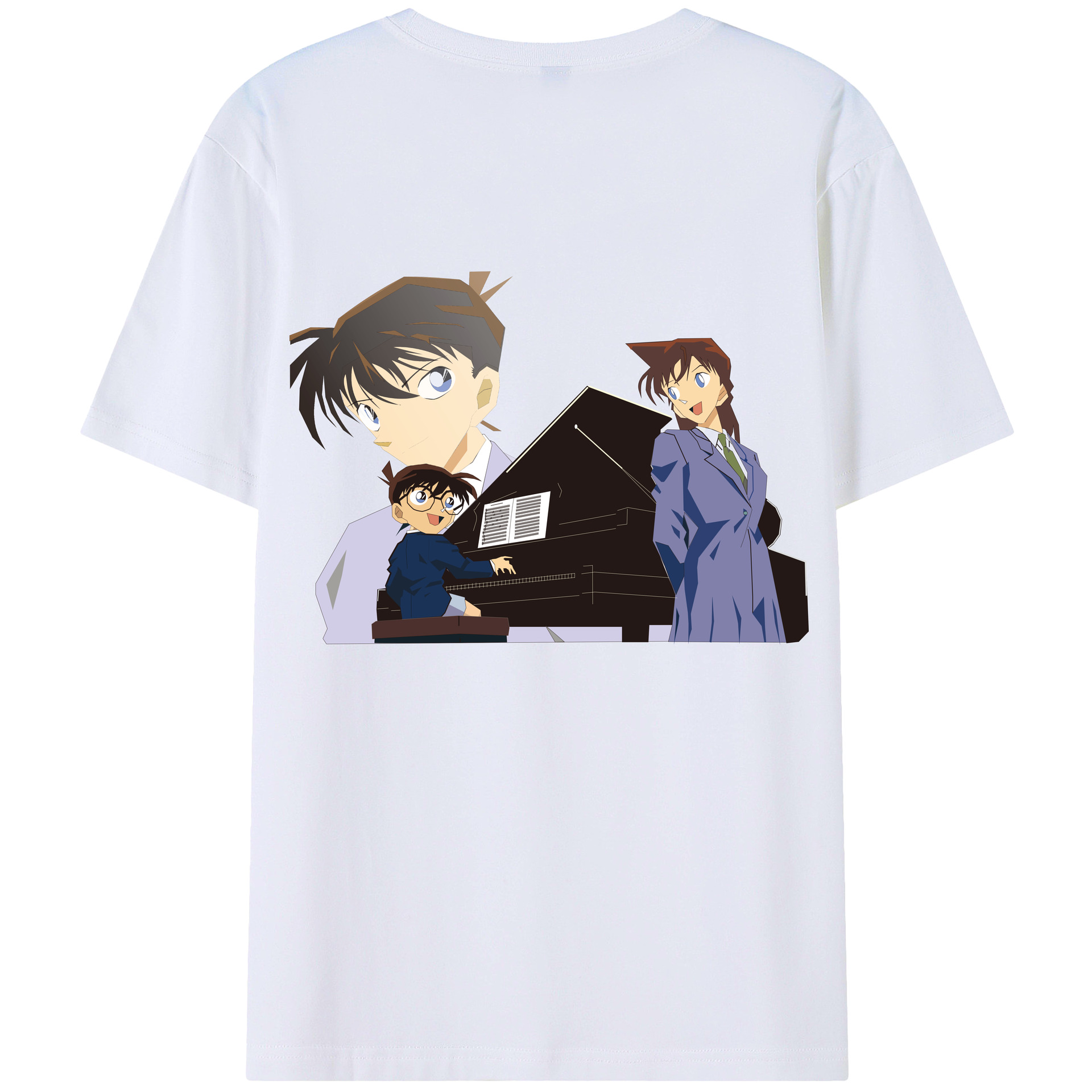 （画像用） 名探偵コナン 毛利 蘭 もうり らん、モーリ ラン Detective Conan Rachel Moore 綿100％半袖Tシャツ（背面プリント）