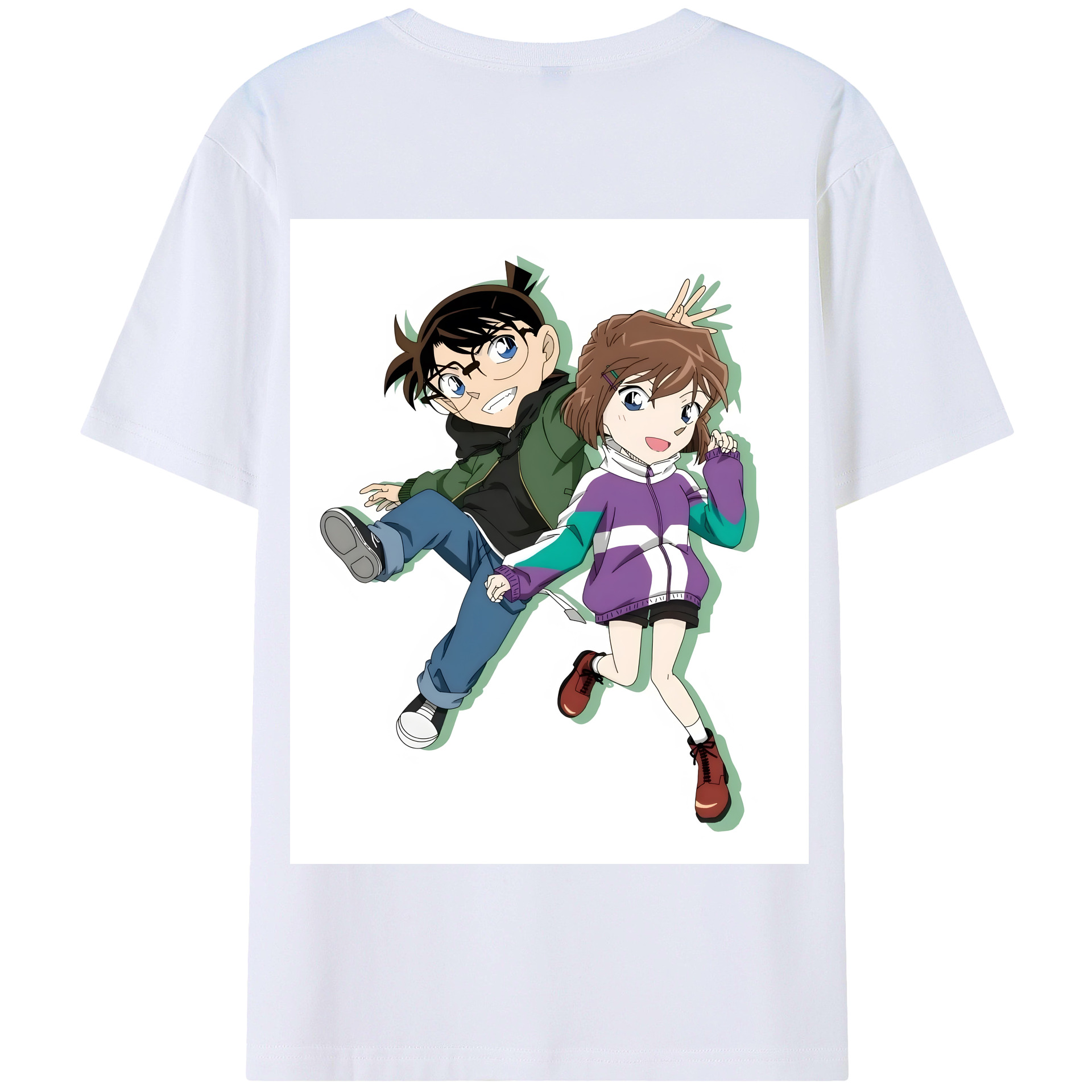（画像用） 名探偵コナン 灰原 哀 はいばら あい Detective Conan Anita Hailey、Vi Graythorn Haibara Ai 綿100％半袖Tシャツ（背面プリント）