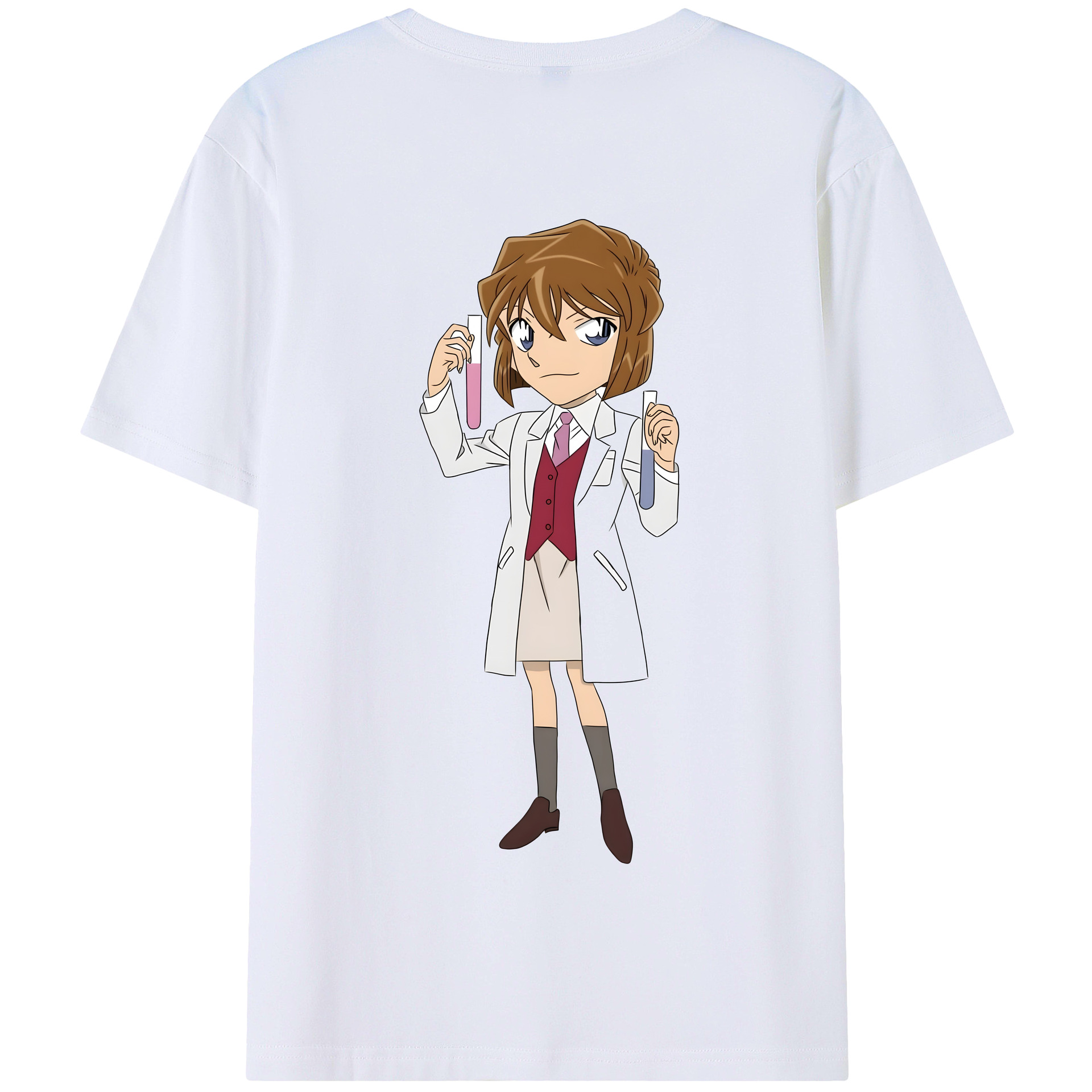 （画像用） 名探偵コナン 灰原 哀 はいばら あい Detective Conan Anita Hailey、Vi Graythorn Haibara Ai 綿100％半袖Tシャツ（背面プリント）