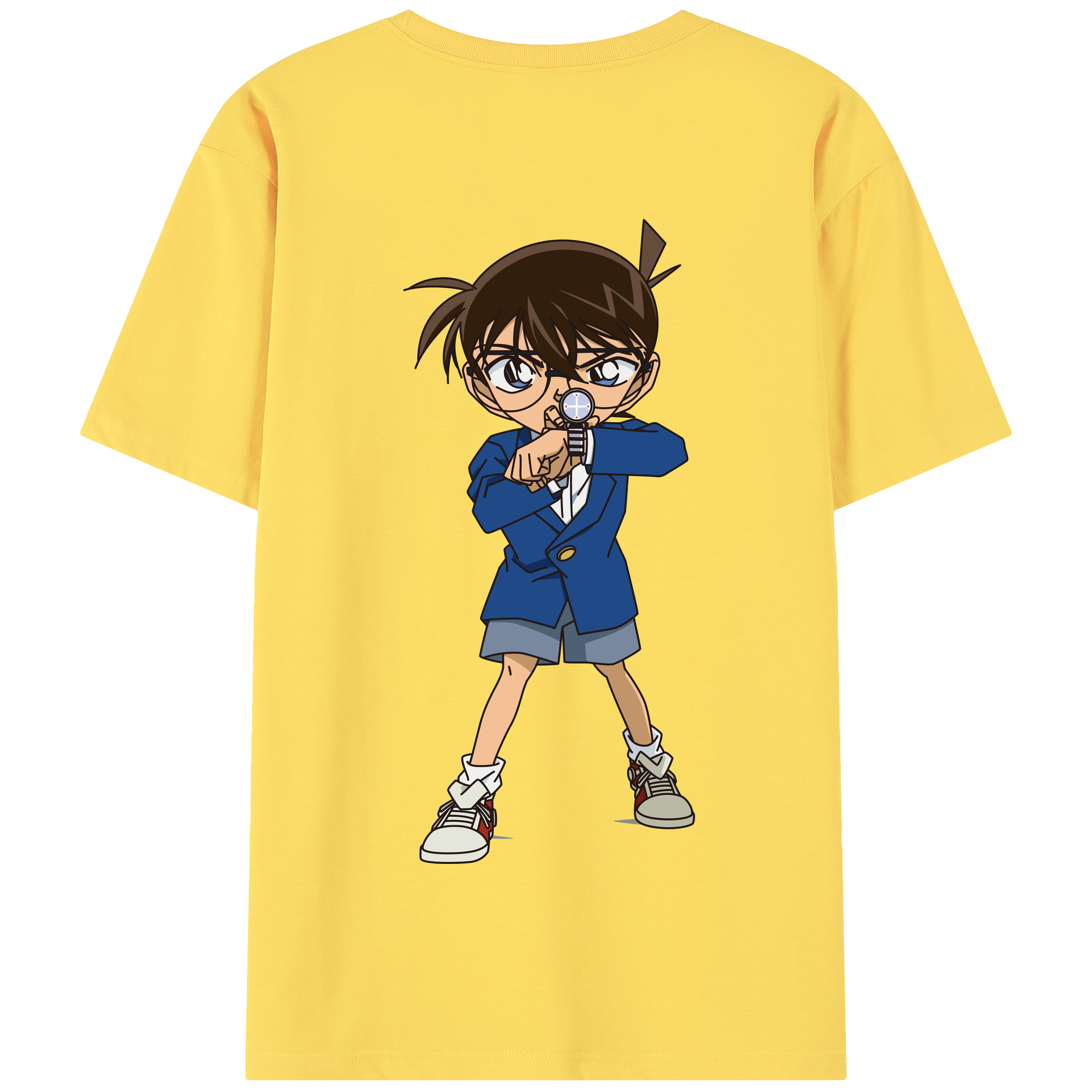 （画像用） 名探偵コナン 江戸川 コナン Detective Conan Conan Edogawa 綿100％半袖Tシャツ（背面プリント）