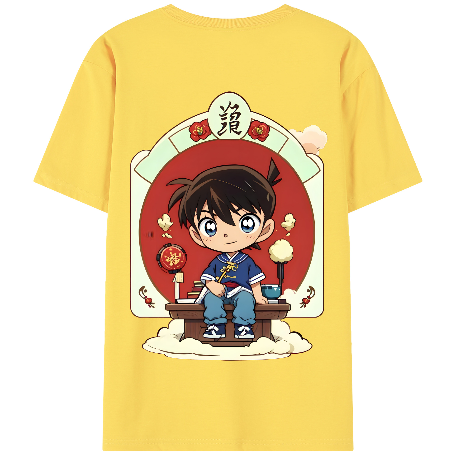 （画像用） 名探偵コナン 江戸川 コナン Detective Conan Conan Edogawa 綿100％半袖Tシャツ（背面プリント）