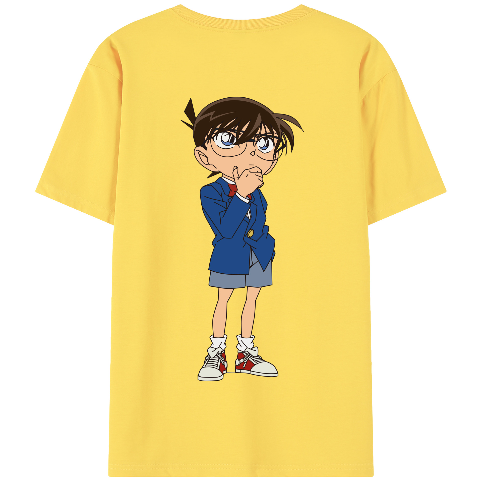 （画像用） 名探偵コナン 江戸川 コナン Detective Conan Conan Edogawa 綿100％半袖Tシャツ（背面プリント）