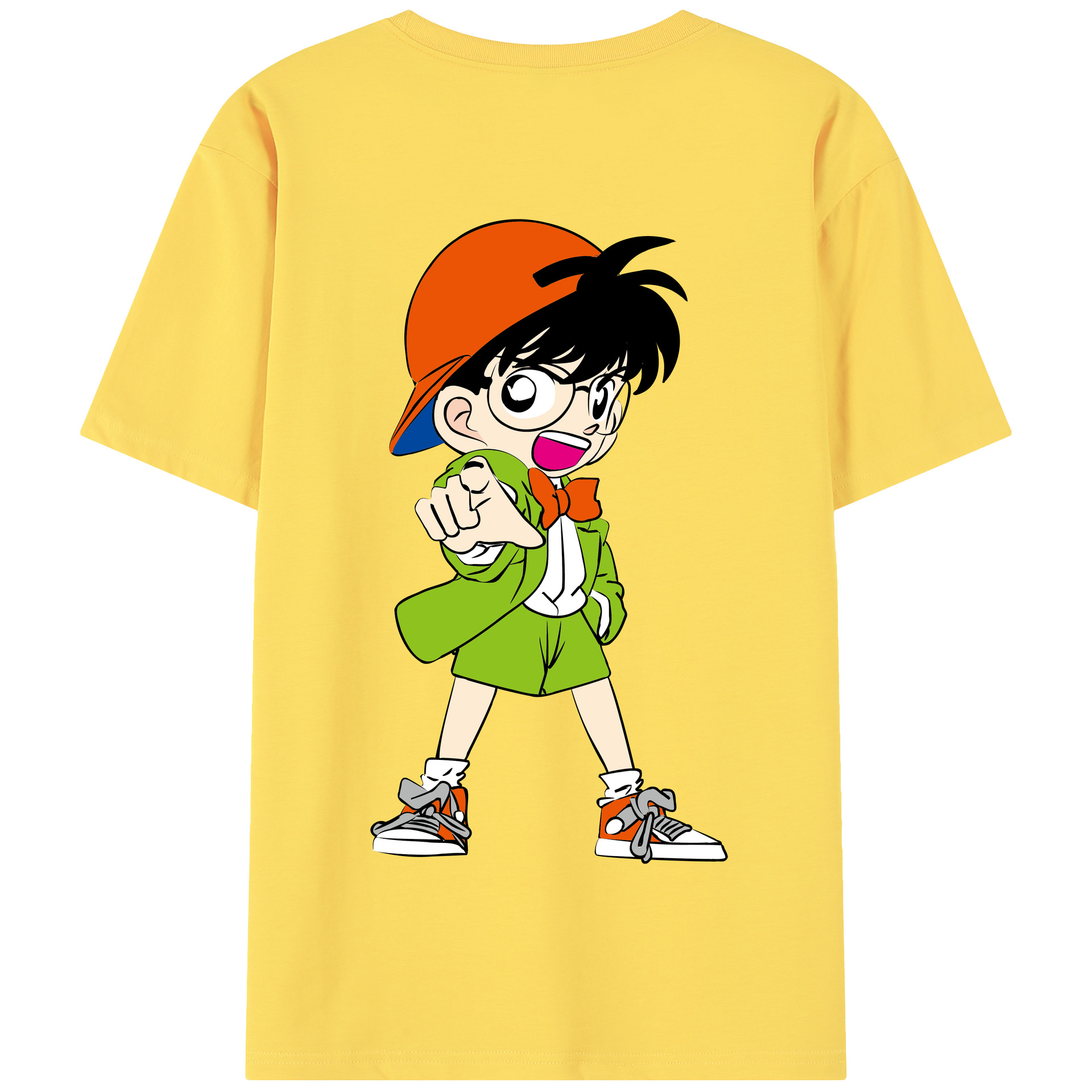 （画像用） 名探偵コナン 江戸川 コナン Detective Conan Conan Edogawa 綿100％半袖Tシャツ（背面プリント）