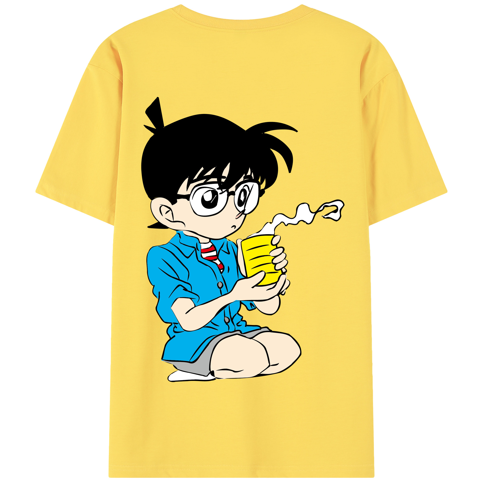 （画像用） 名探偵コナン 江戸川 コナン Detective Conan Conan Edogawa 綿100％半袖Tシャツ（背面プリント）
