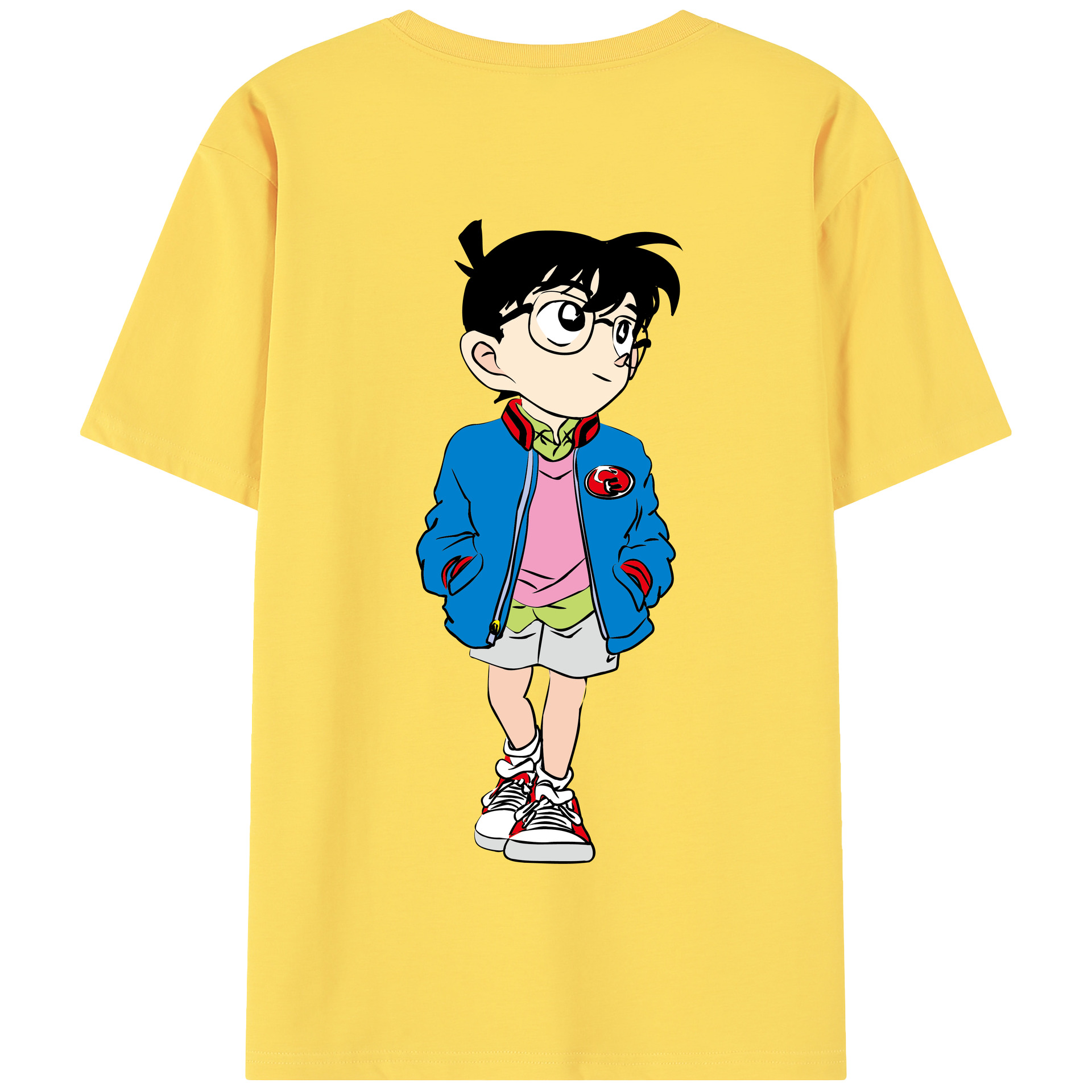 （画像用） 名探偵コナン 江戸川 コナン Detective Conan Conan Edogawa 綿100％半袖Tシャツ（背面プリント）