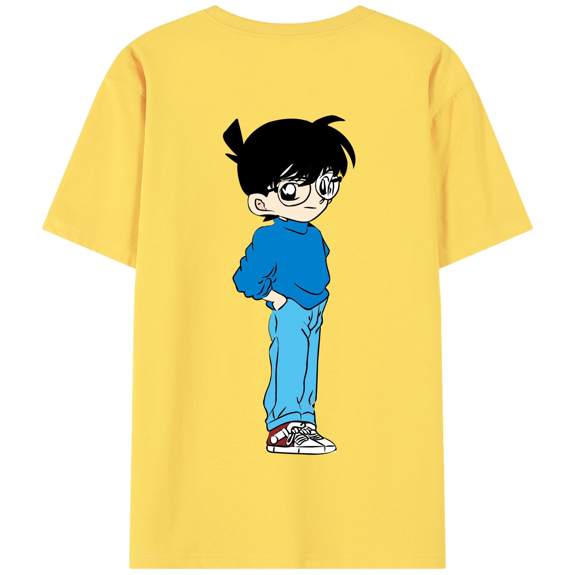 （画像用） 名探偵コナン 江戸川 コナン Detective Conan Conan Edogawa 綿100％半袖Tシャツ（背面プリント）