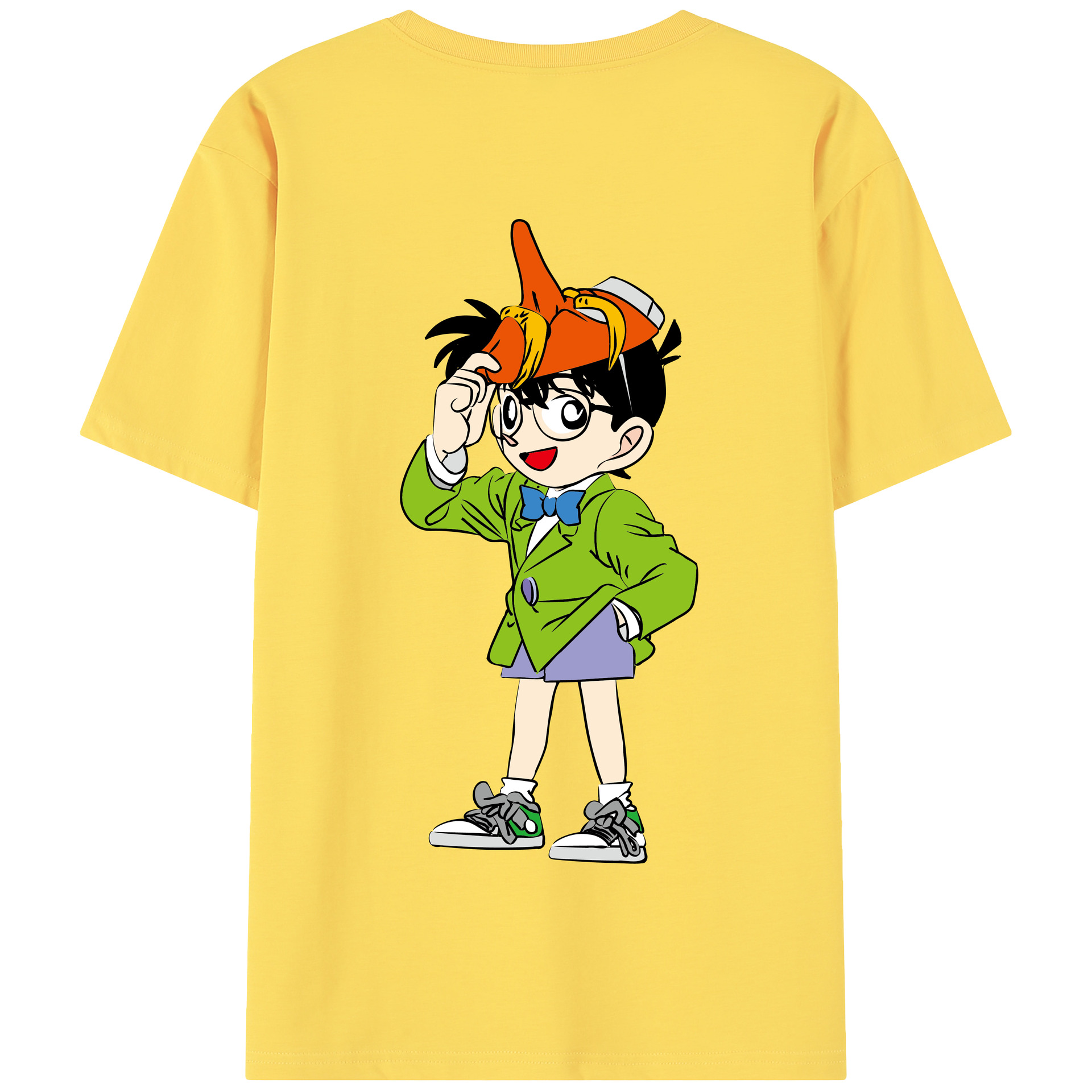 （画像用） 名探偵コナン 江戸川 コナン Detective Conan Conan Edogawa 綿100％半袖Tシャツ（背面プリント）