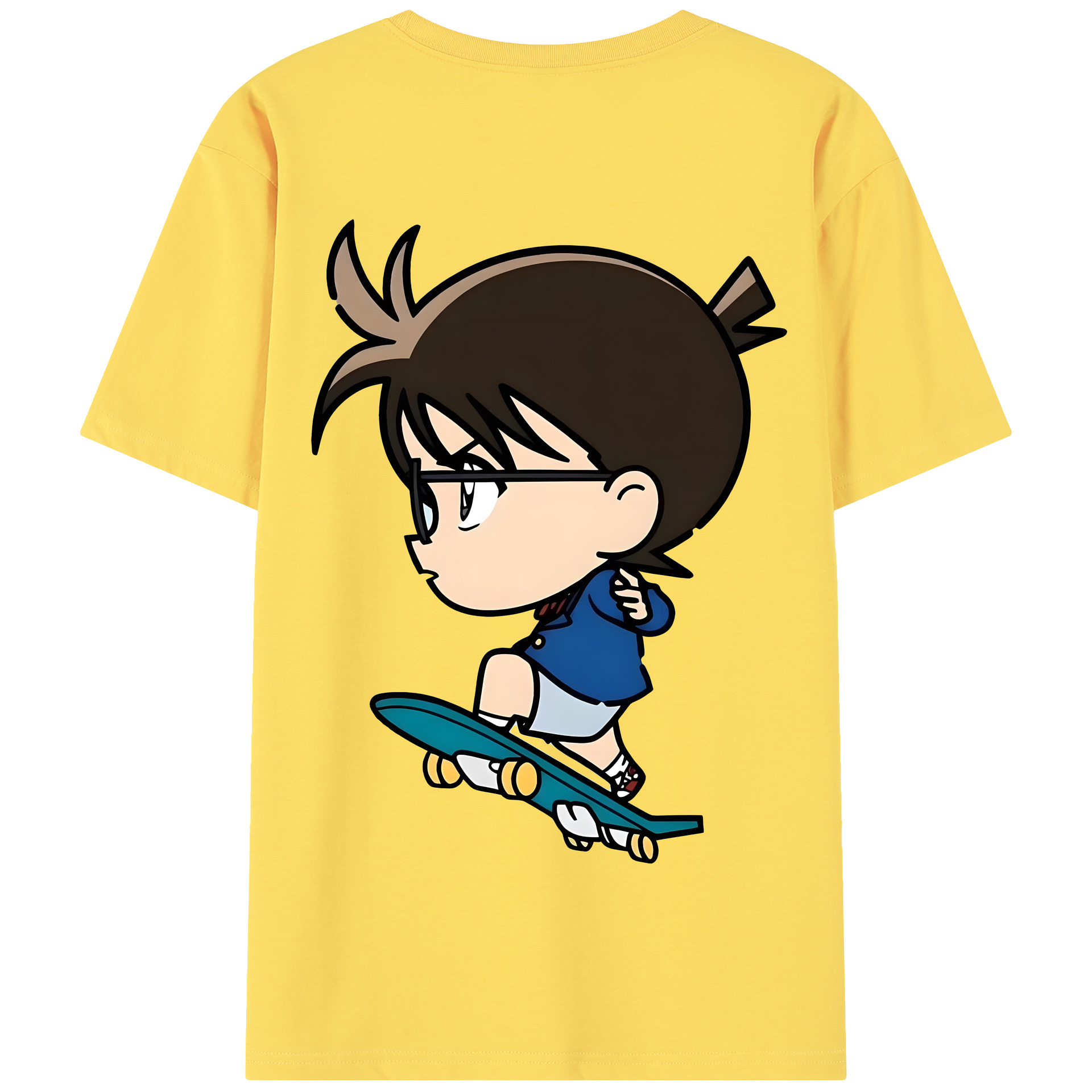 （画像用） 名探偵コナン 江戸川 コナン Detective Conan Conan Edogawa 綿100％半袖Tシャツ（背面プリント）