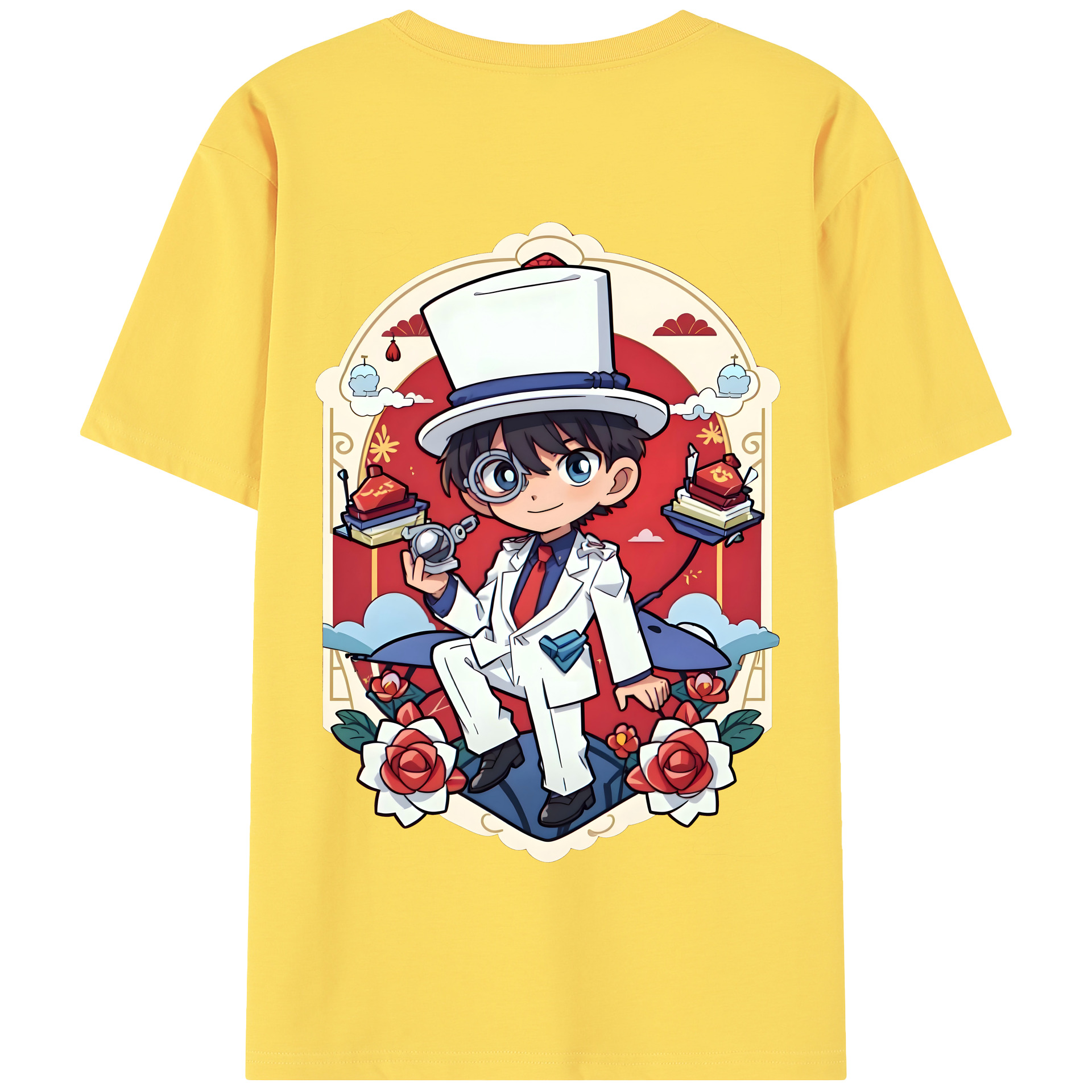 （画像用） 名探偵コナン くろば かいと Detective Conan Kuroba Kaito 綿100％半袖Tシャツ（背面プリント）