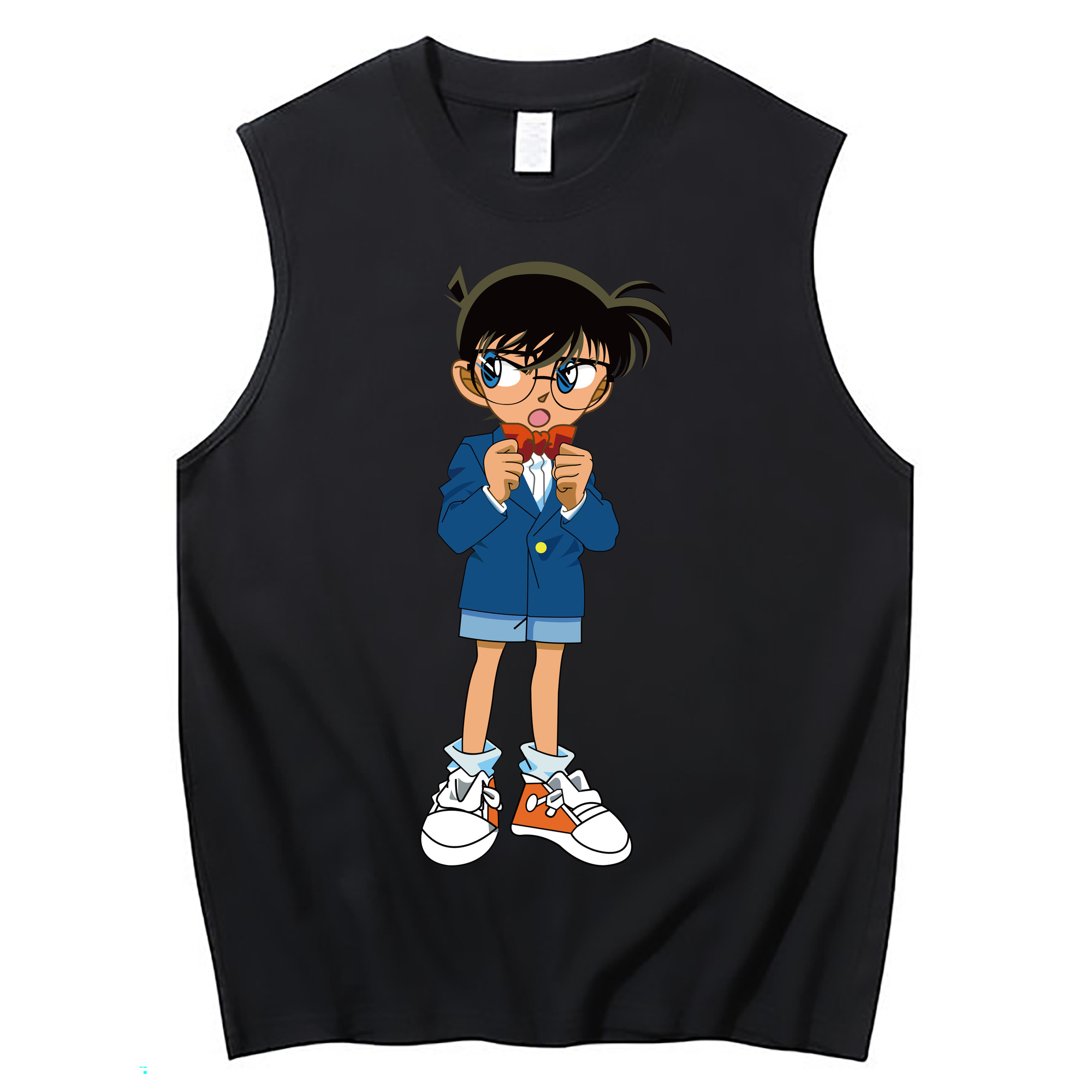 （画像用） 名探偵コナン 江戸川 コナン Detective Conan Conan Edogawa コットン100％タンクトップ（フロントプリント）