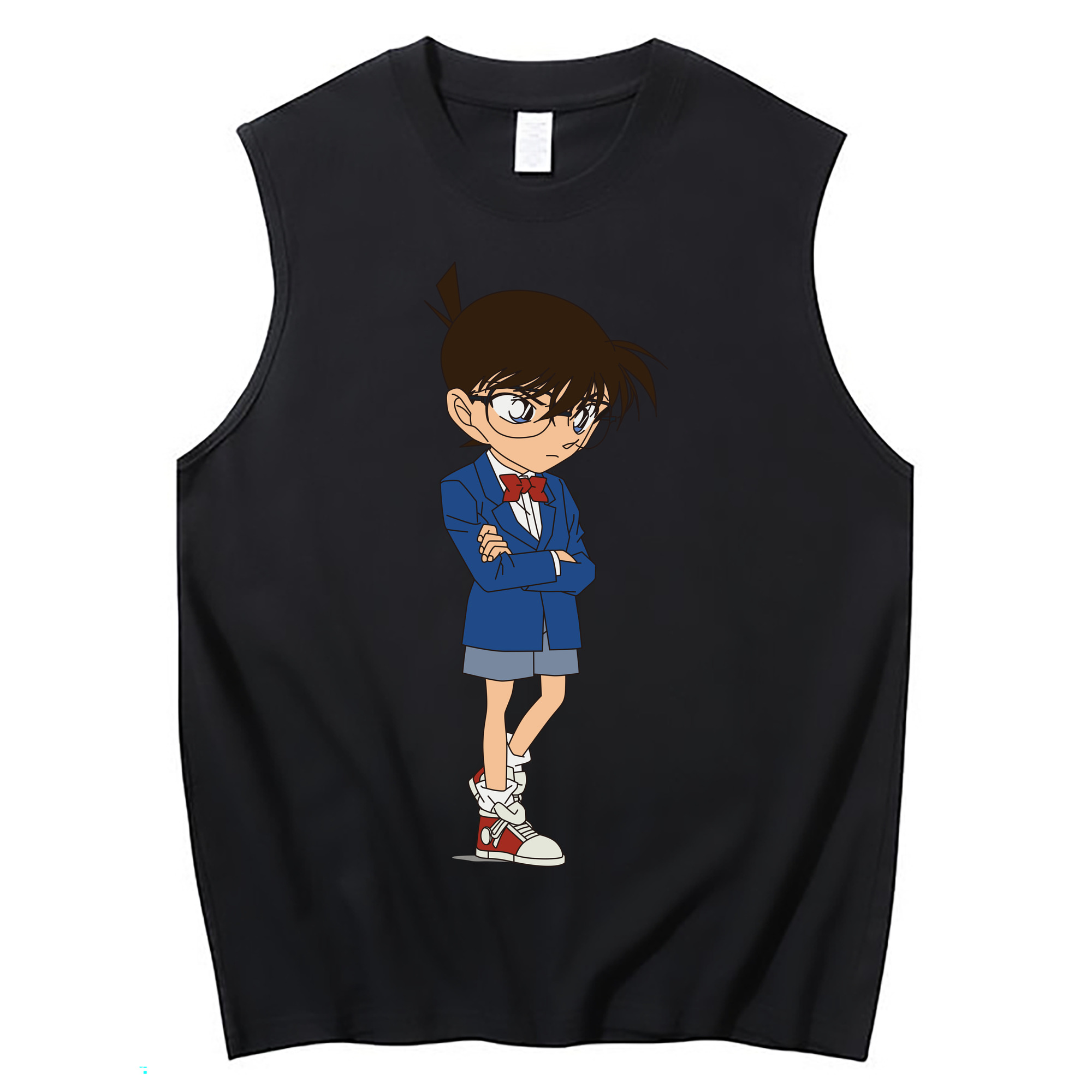 （画像用） 名探偵コナン 江戸川 コナン Detective Conan Conan Edogawa コットン100％タンクトップ（フロントプリント）