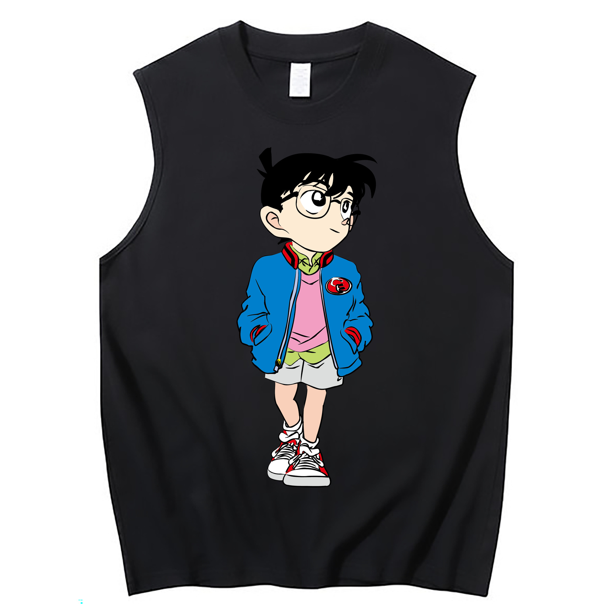 （画像用） 名探偵コナン 江戸川 コナン Detective Conan Conan Edogawa コットン100％タンクトップ（フロントプリント）