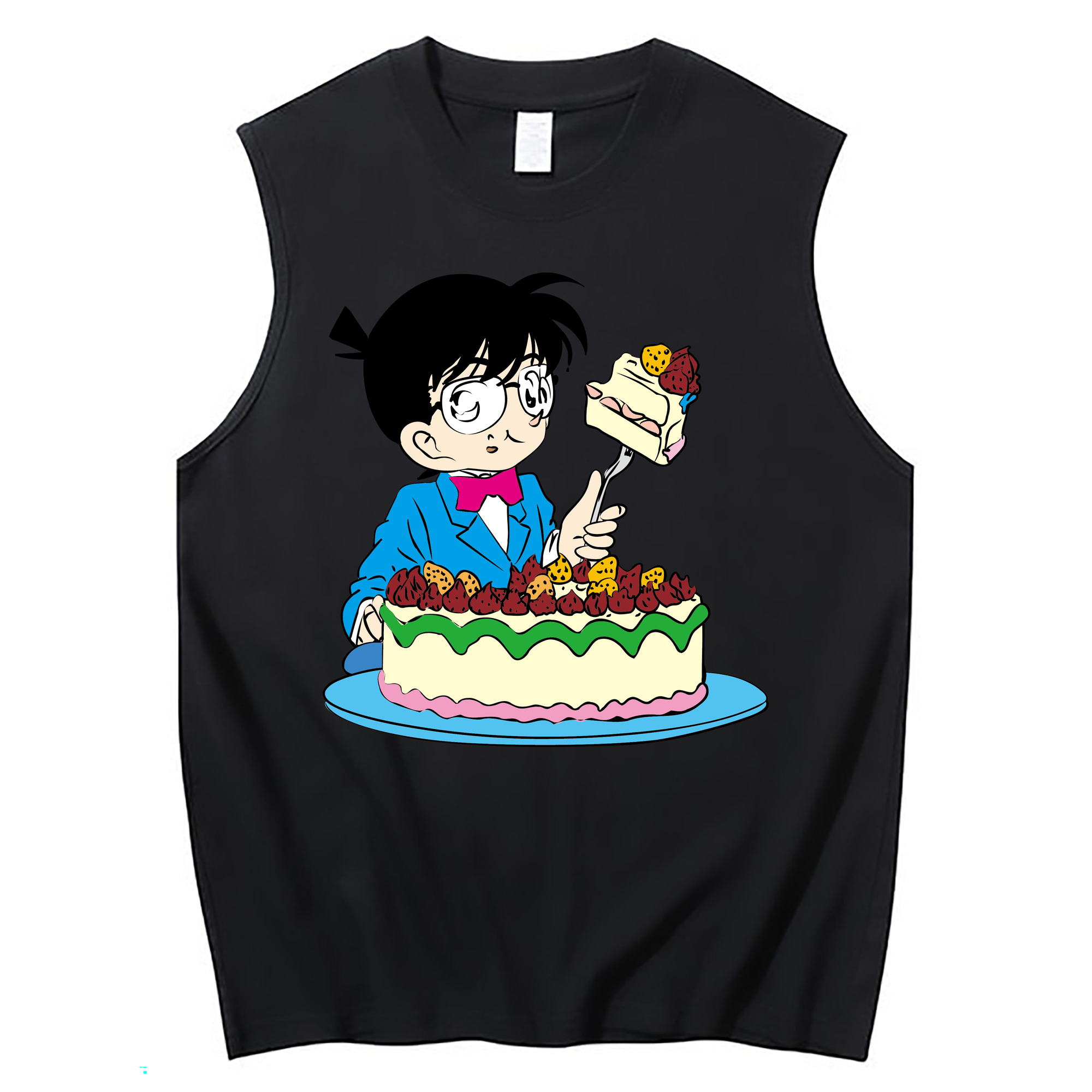 （画像用） 名探偵コナン 江戸川 コナン Detective Conan Conan Edogawa コットン100％タンクトップ（フロントプリント）