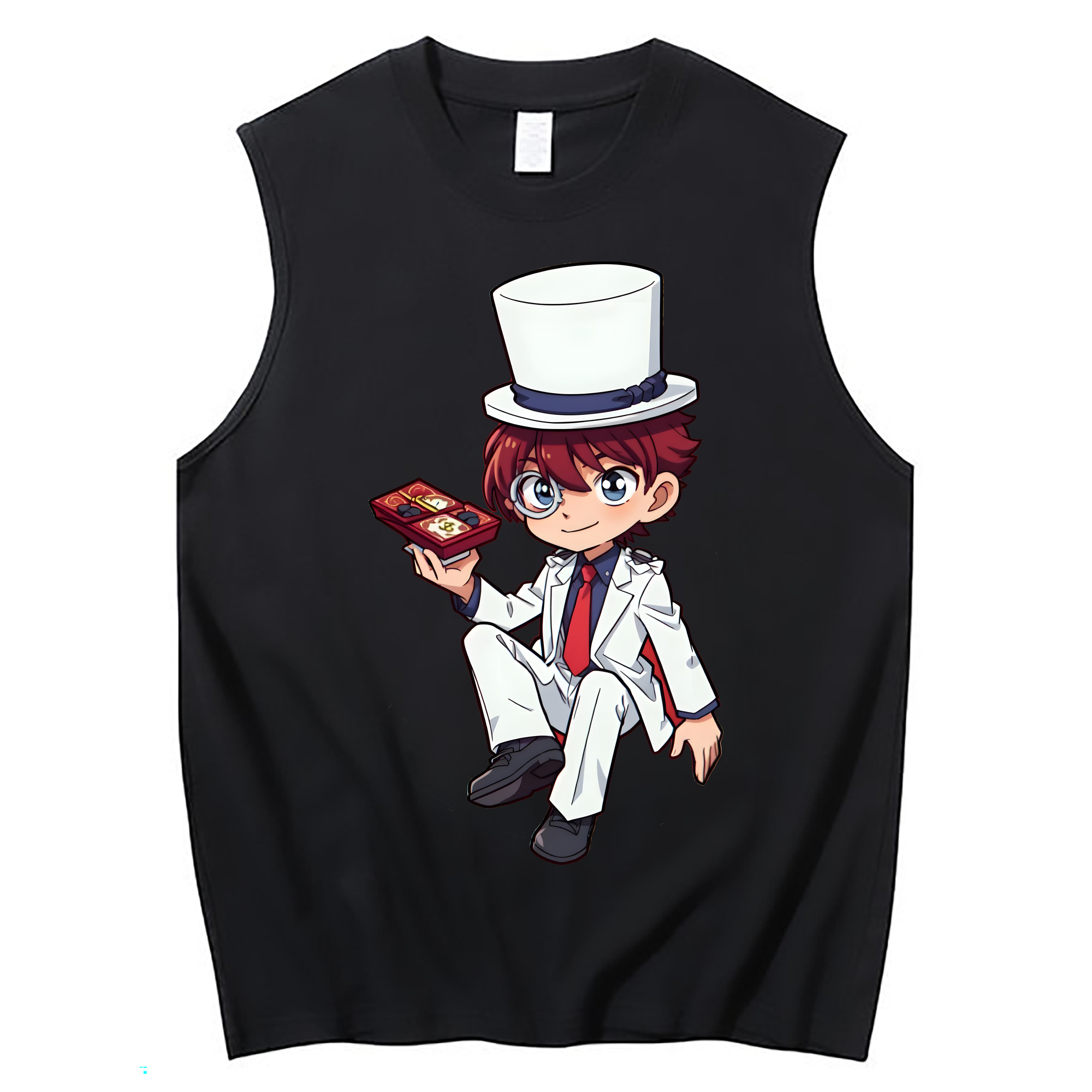 （画像用） 名探偵コナン くろば かいと Detective Conan Kuroba Kaito コットン100％タンクトップ（フロントプリント）