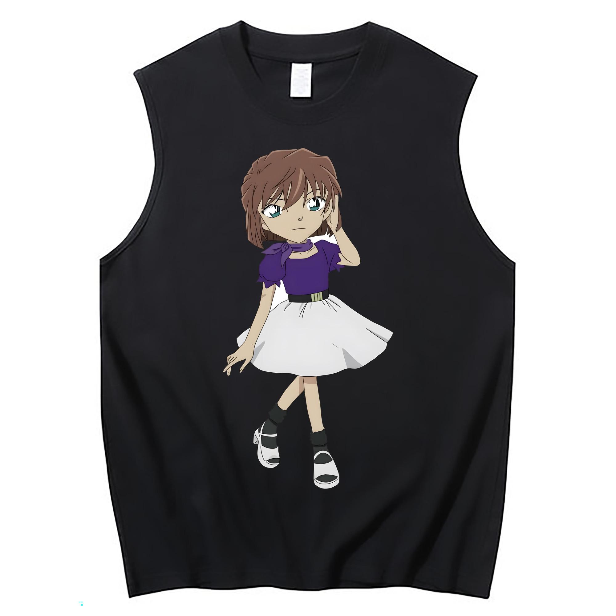 （画像用） 名探偵コナン 灰原 哀 はいばら あい Detective Conan Anita Hailey、Vi Graythorn Haibara Ai コットン100％タンクトップ（フロントプリント）