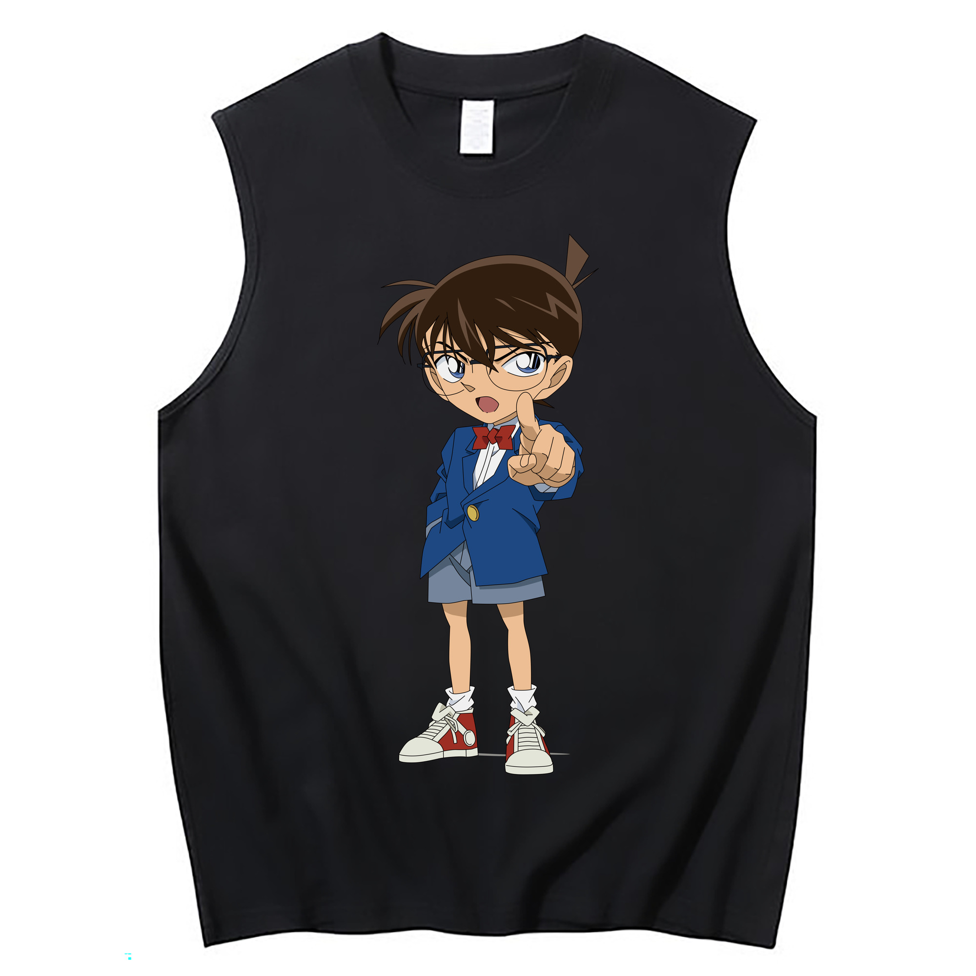 （画像用） 名探偵コナン 江戸川 コナン Detective Conan Conan Edogawa コットン100％タンクトップ（フロントプリント）