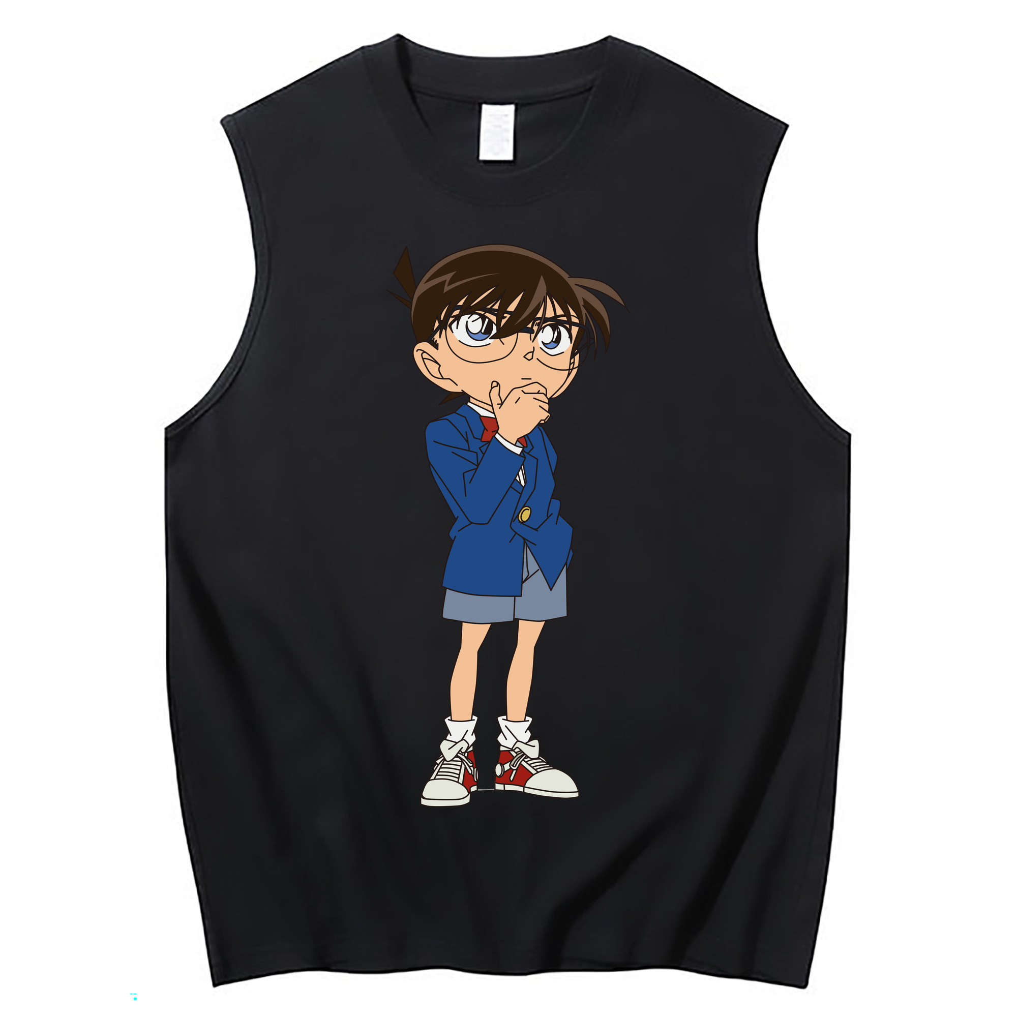 （画像用） 名探偵コナン 江戸川 コナン Detective Conan Conan Edogawa コットン100％タンクトップ（フロントプリント）
