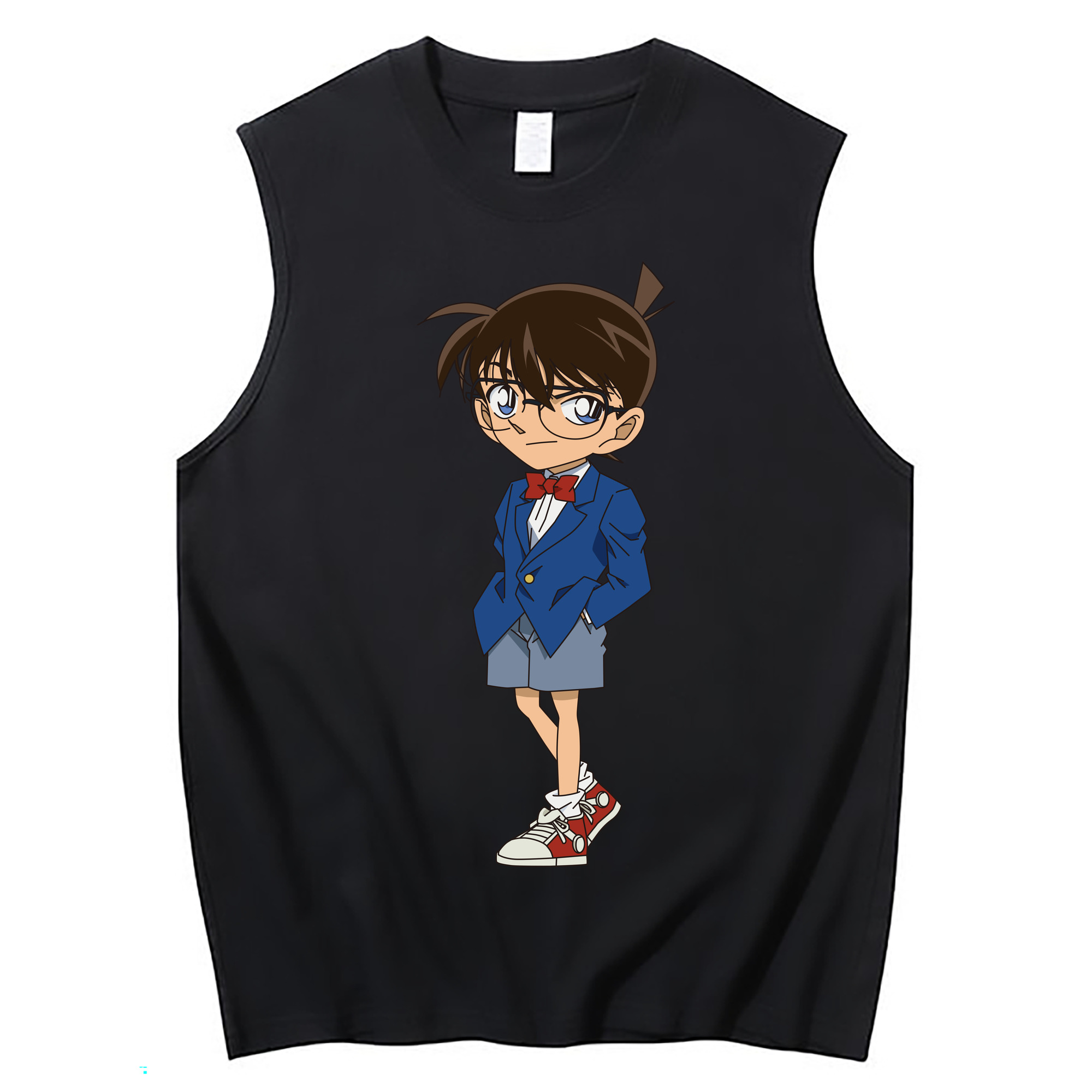 （画像用） 名探偵コナン 江戸川 コナン Detective Conan Conan Edogawa コットン100％タンクトップ（フロントプリント）