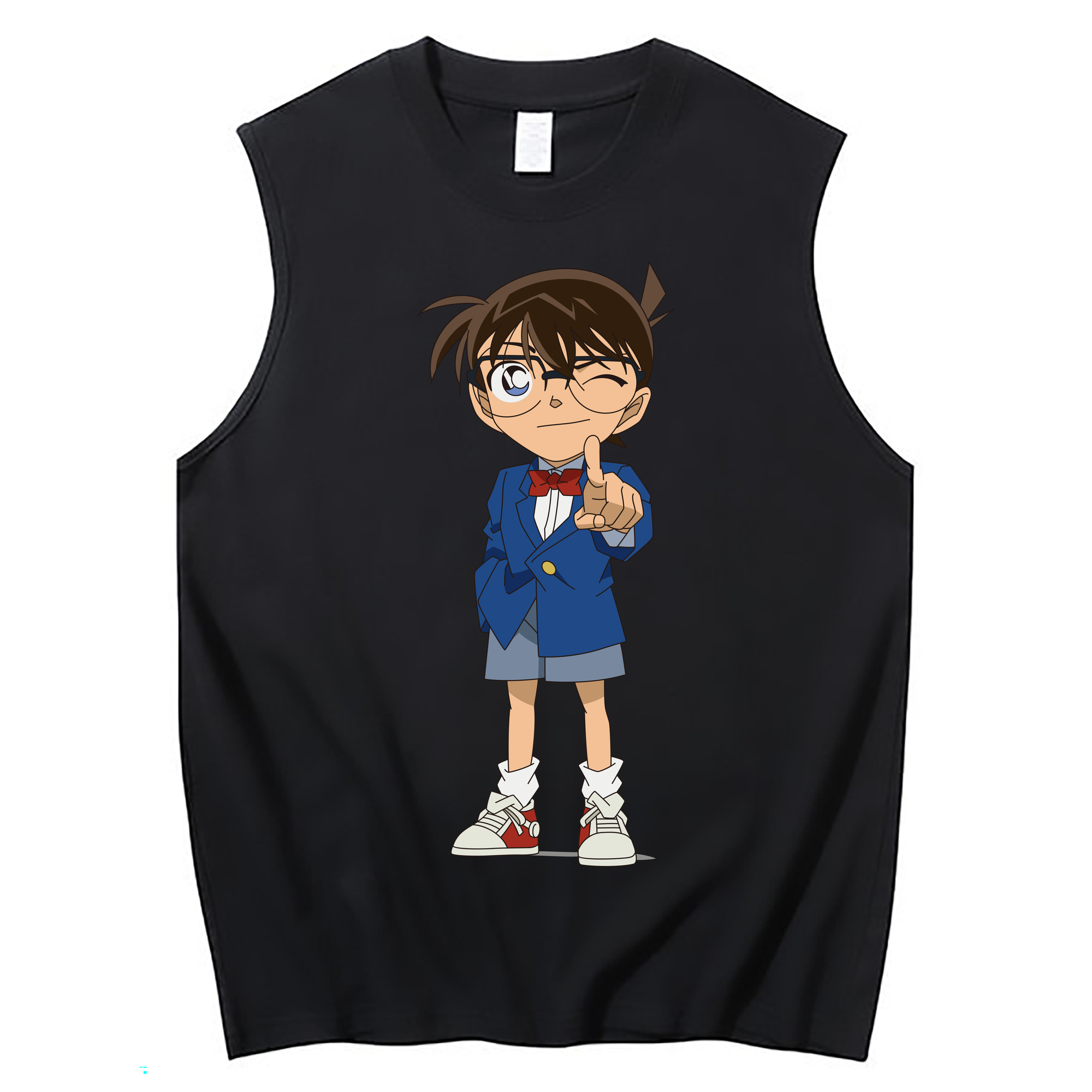（画像用） 名探偵コナン 江戸川 コナン Detective Conan Conan Edogawa コットン100％タンクトップ（フロントプリント）